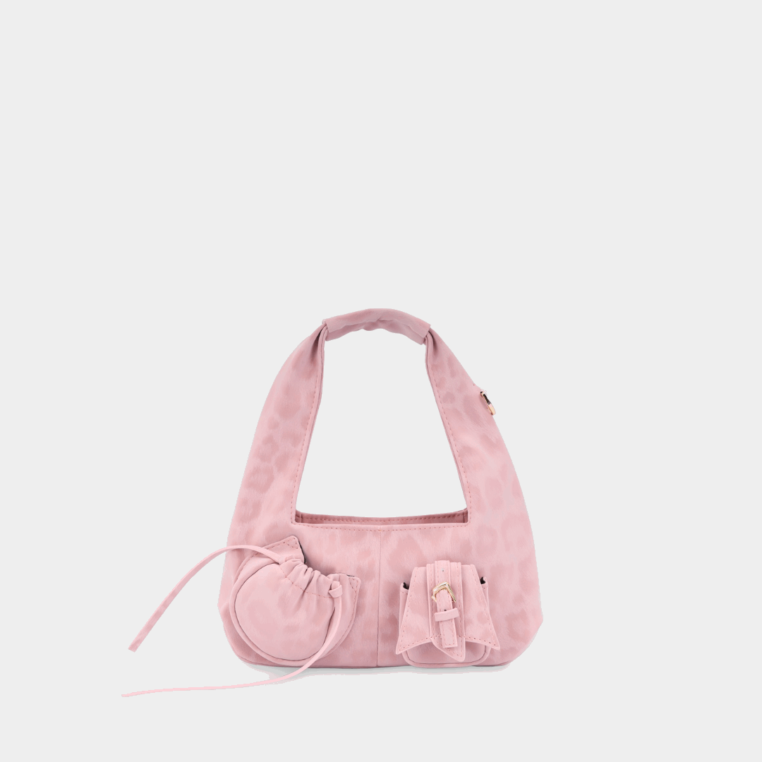Túi xách hobo C2-pocket Mini màu Da Beo Hồng