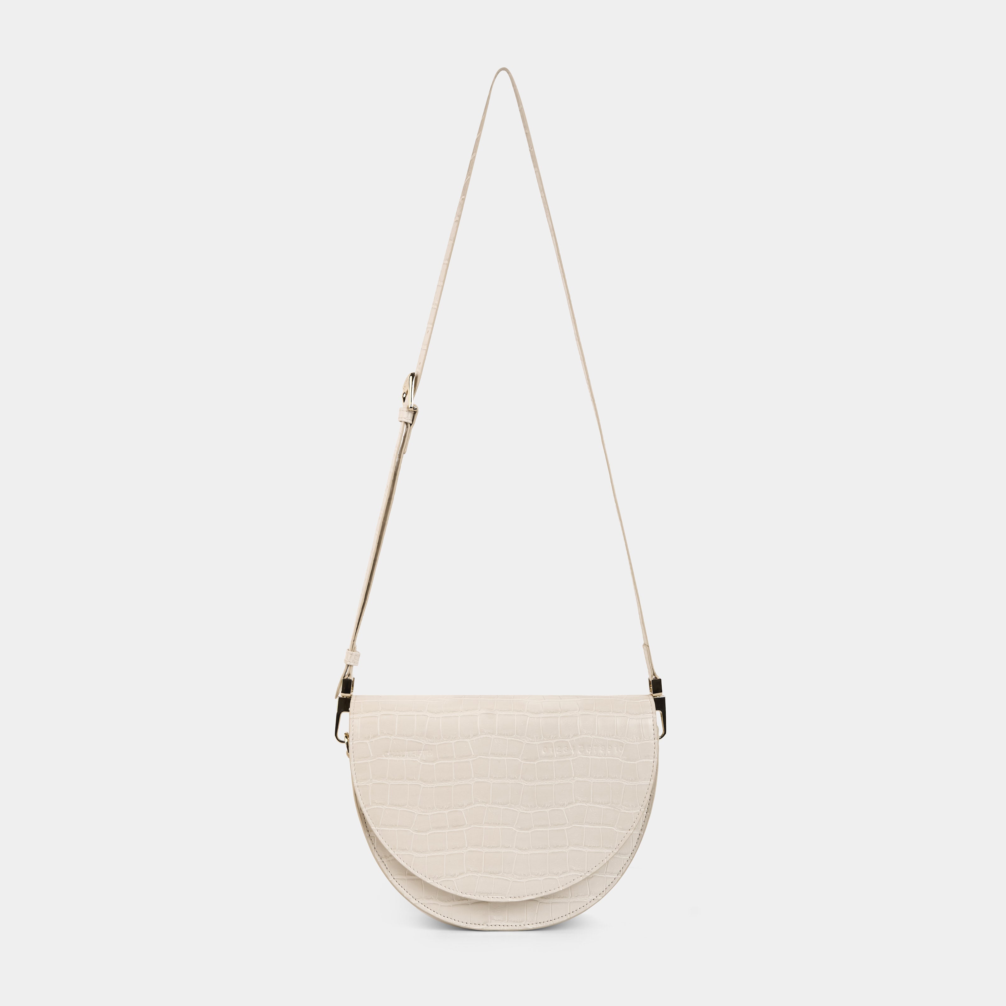 Bag DEMI Crocodile White Cream