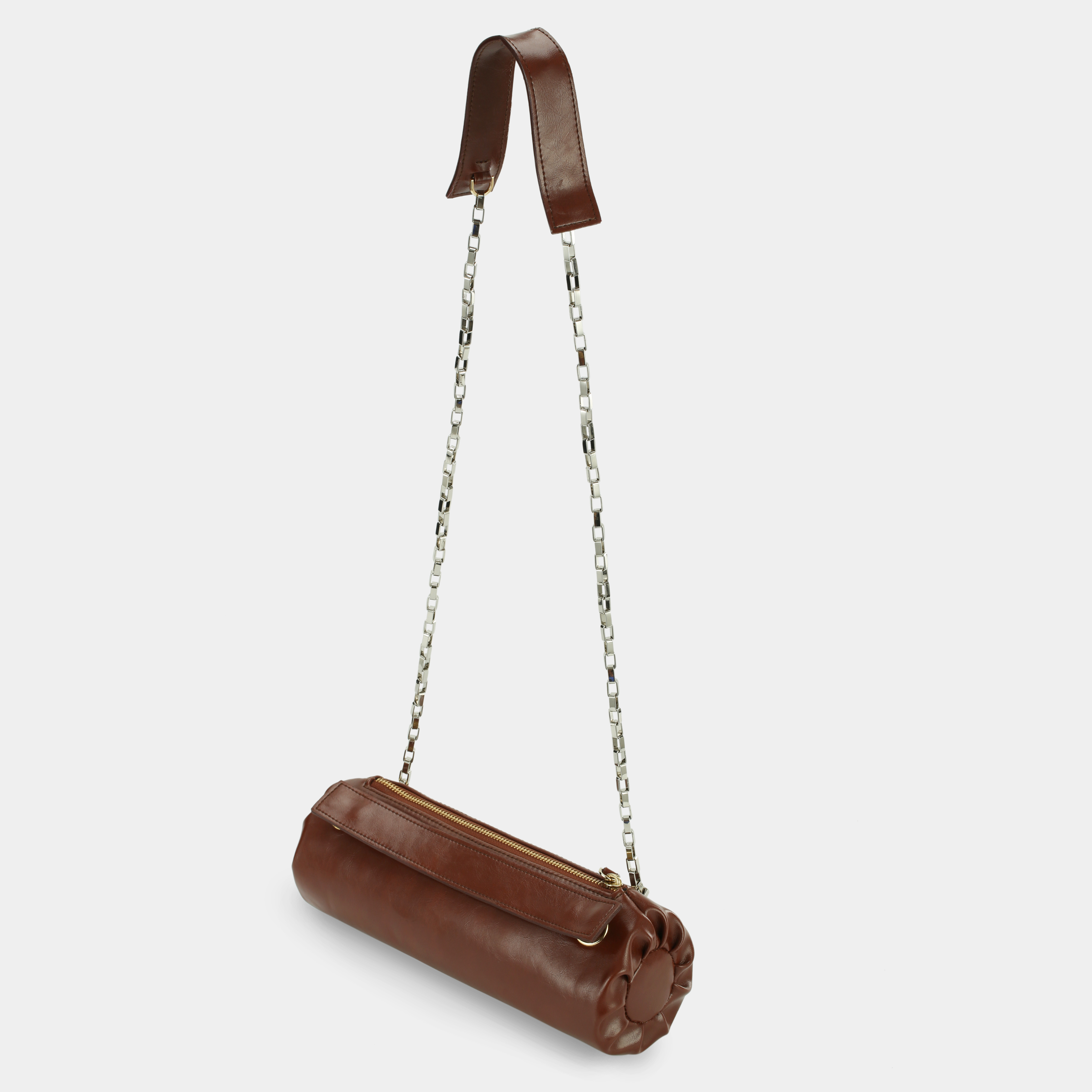 Bag Flower Log Short size in Dark Brown