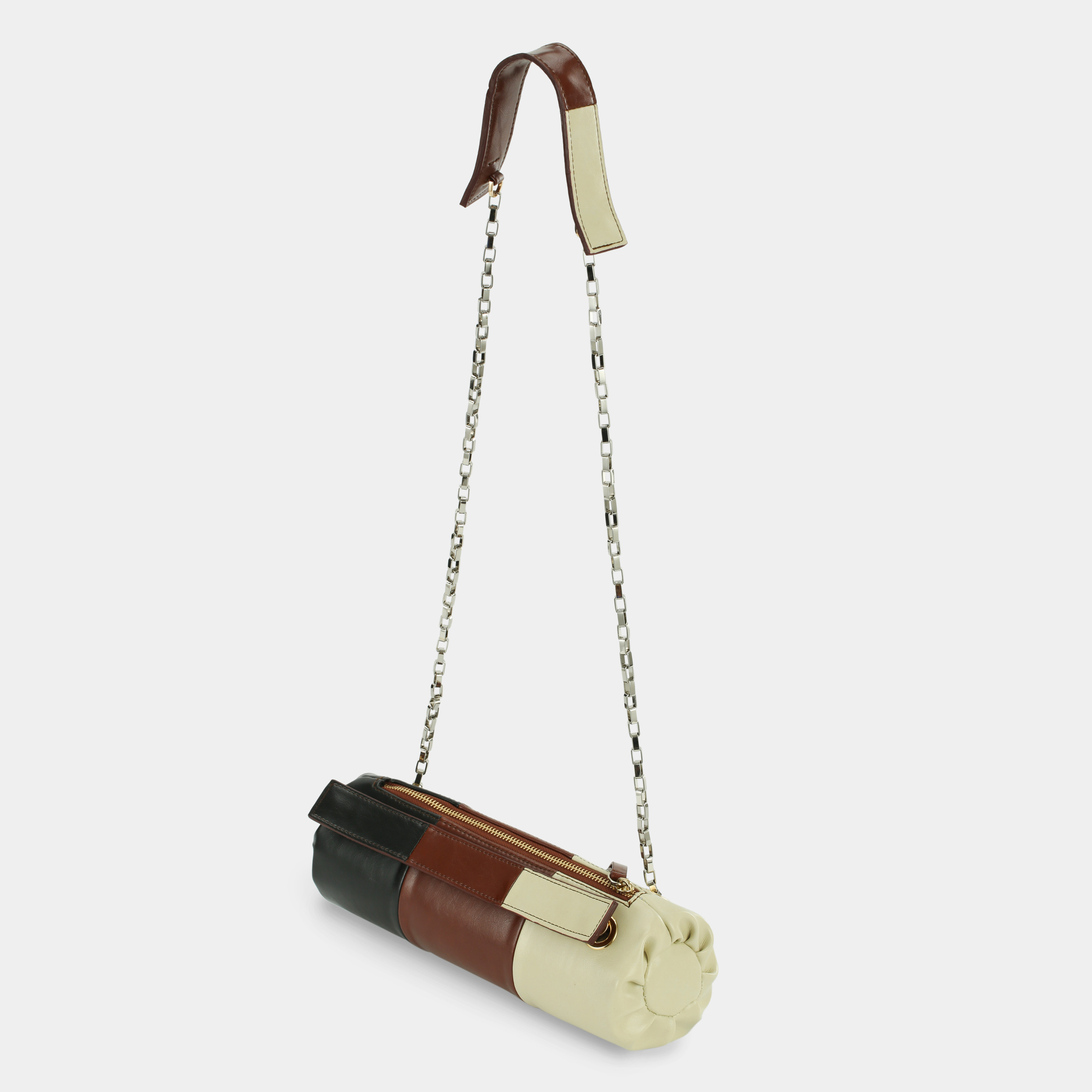 Bag Flower Log Short size in Beige x Brown x Black