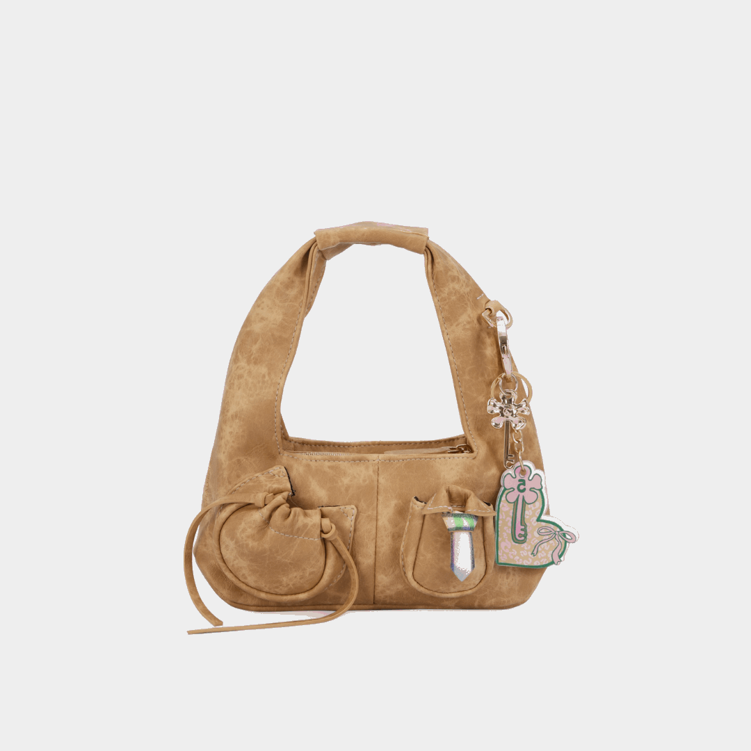 BỘ QUÀ TẶNG - Túi xách HOBO C2-POCKET TIE cà vạt size Mini x Móc khóa Heart in Horse