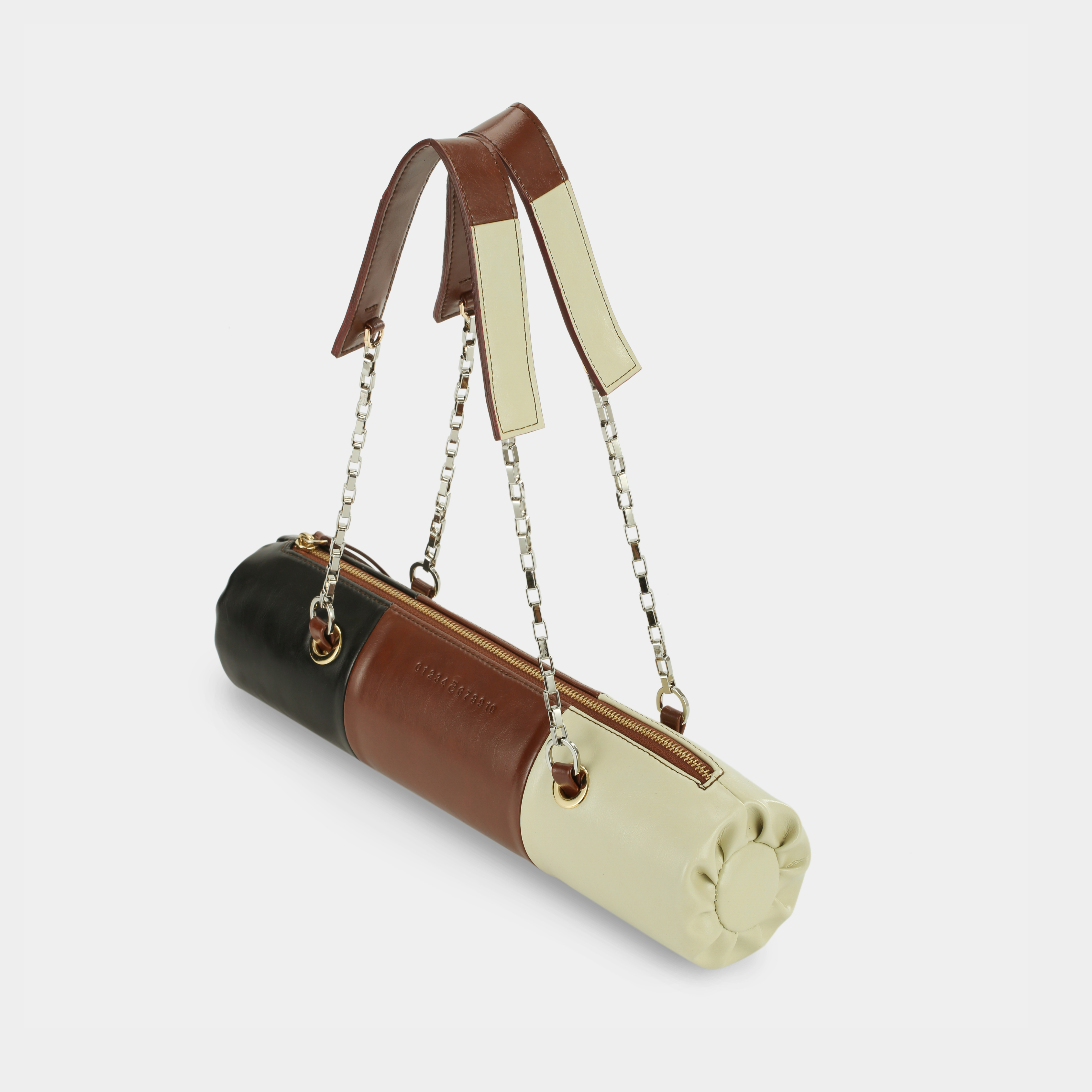 Bag Flower Log Long size in Beige x Brown x Black
