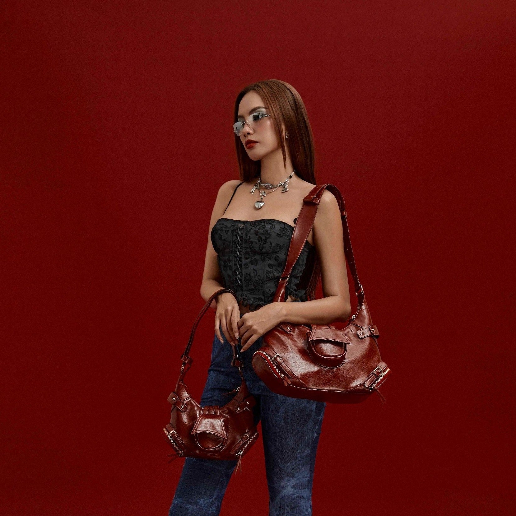 Túi xách 2-FACE size nhỏ (S) màu Đỏ