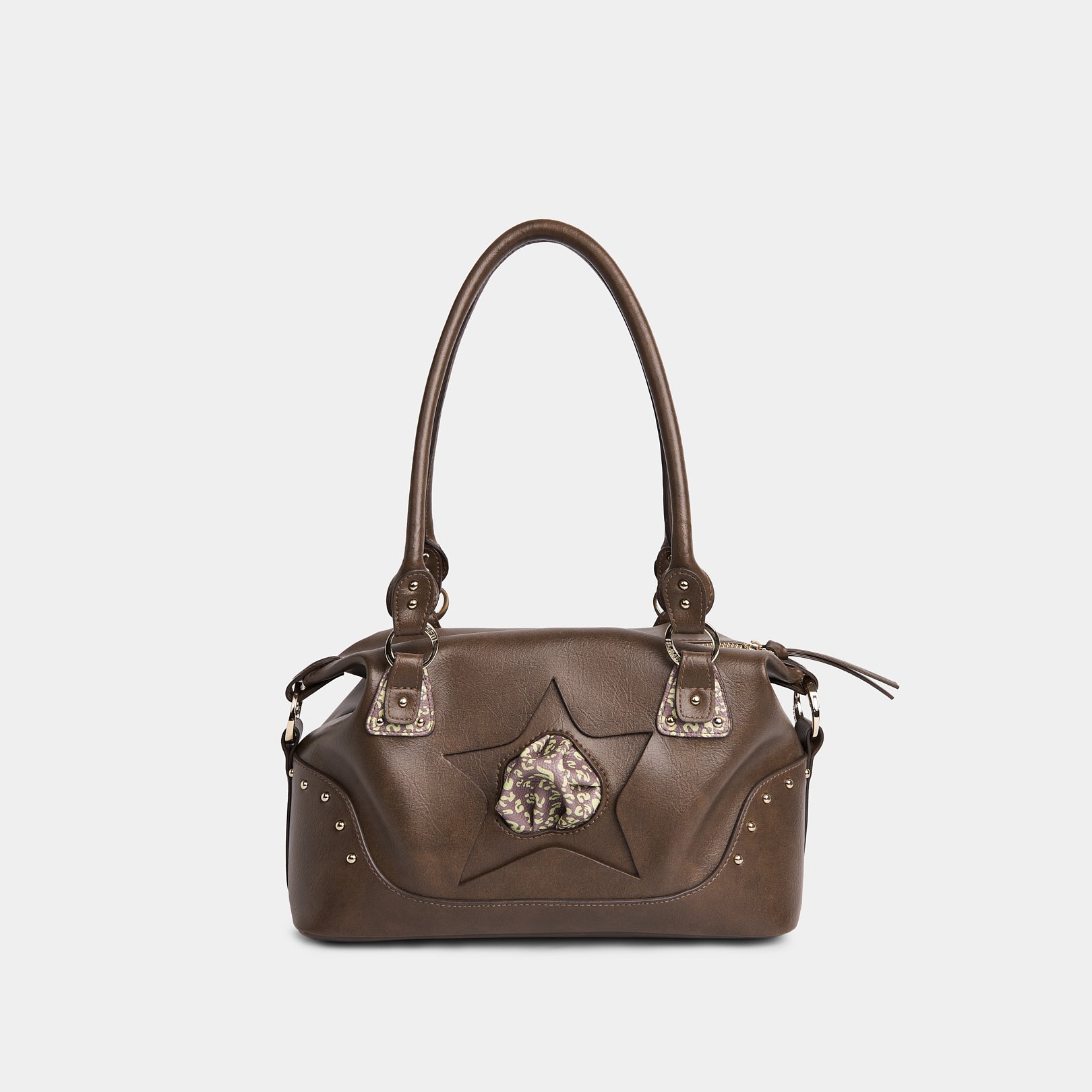 Túi xách Y2K STAR màu Be tối x Da beo C5