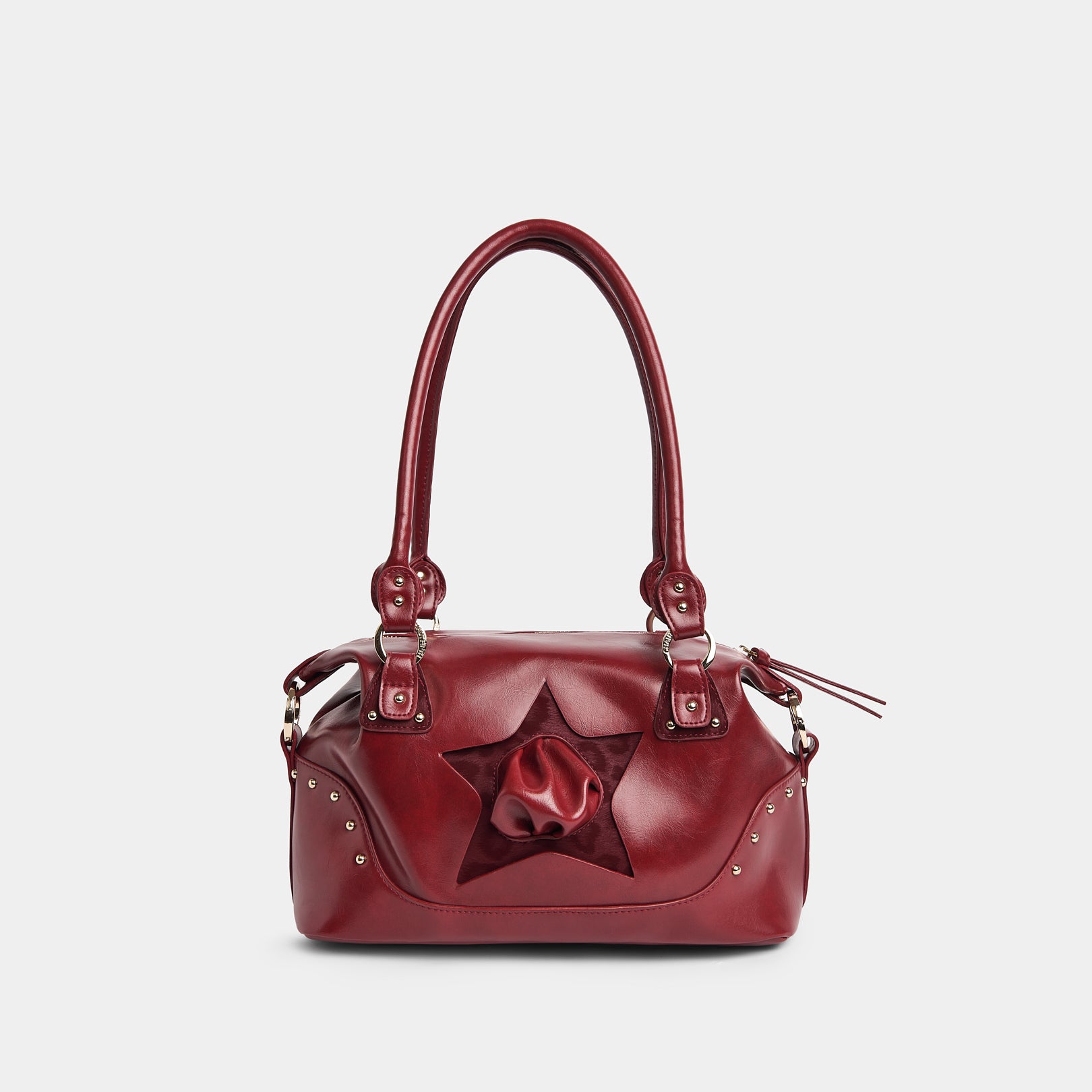 Túi xách Y2K STAR màu Đỏ đô x Da beo đỏ