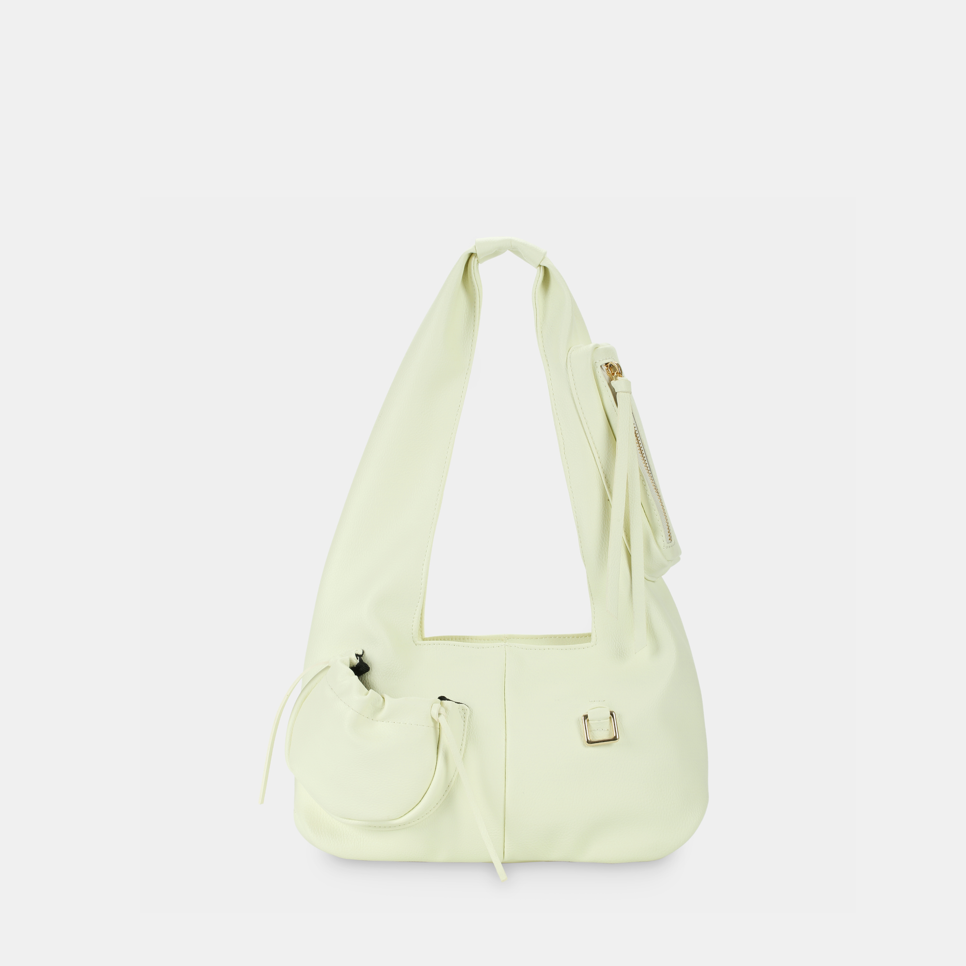 Túi xách Hobo C2-Pocket size Medium (M) màu trắng kem vân hạt