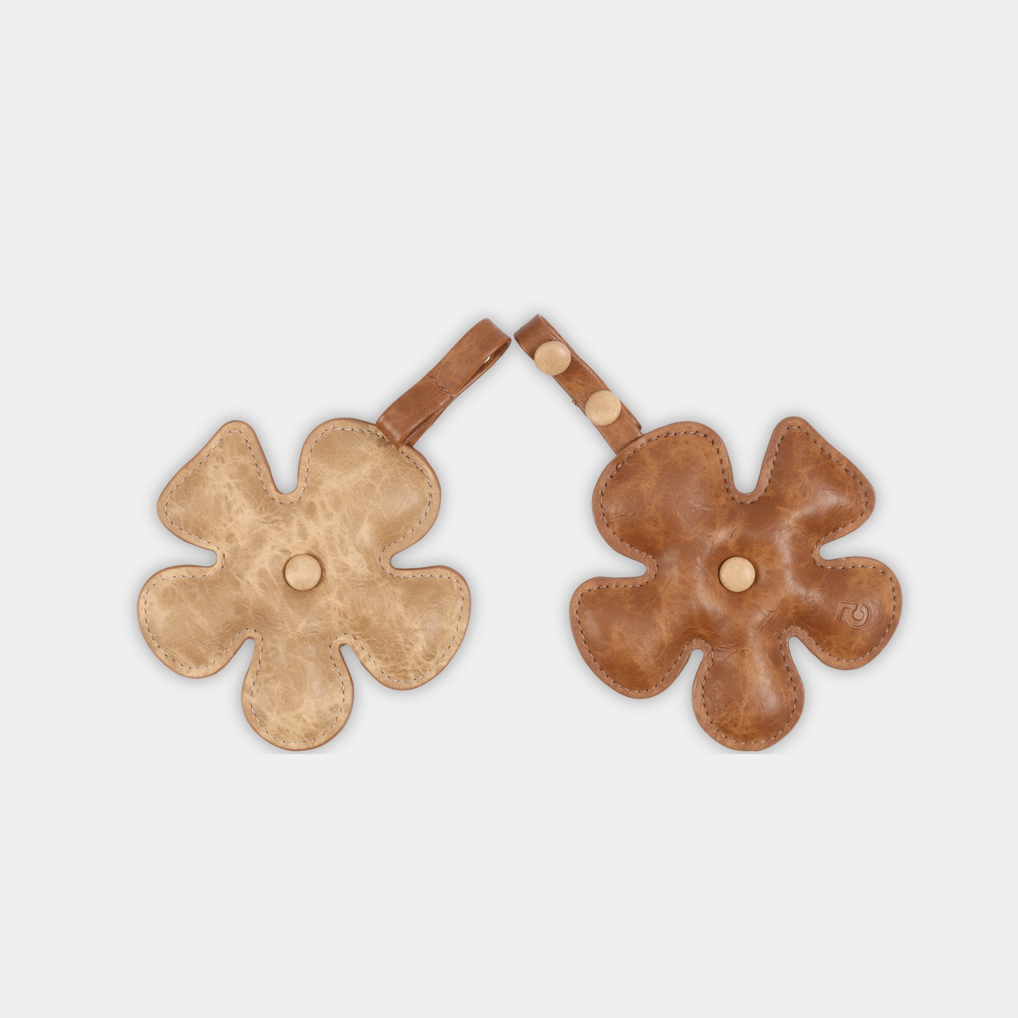 Accessory Charm Fan Flower Brown x Sand Beige (S)