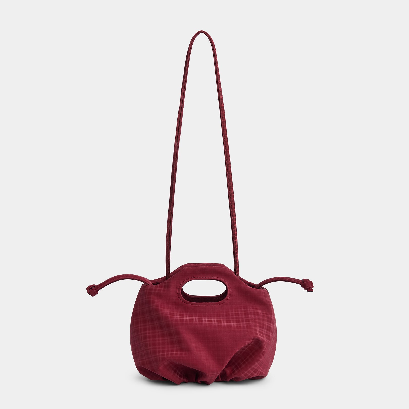Bag Mini Flower Dark Red Checked