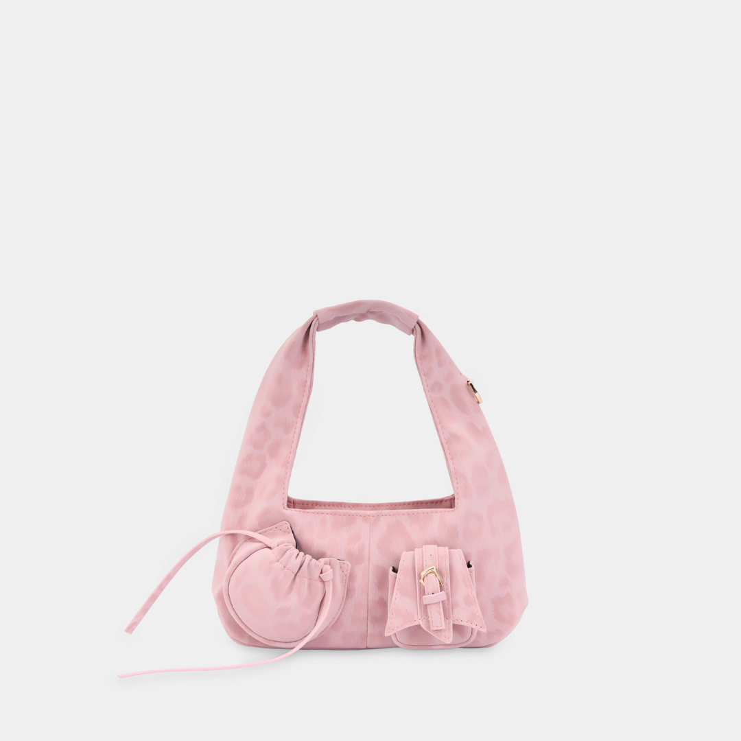 Túi xách hobo C2-pocket Mini màu Da Beo Hồng