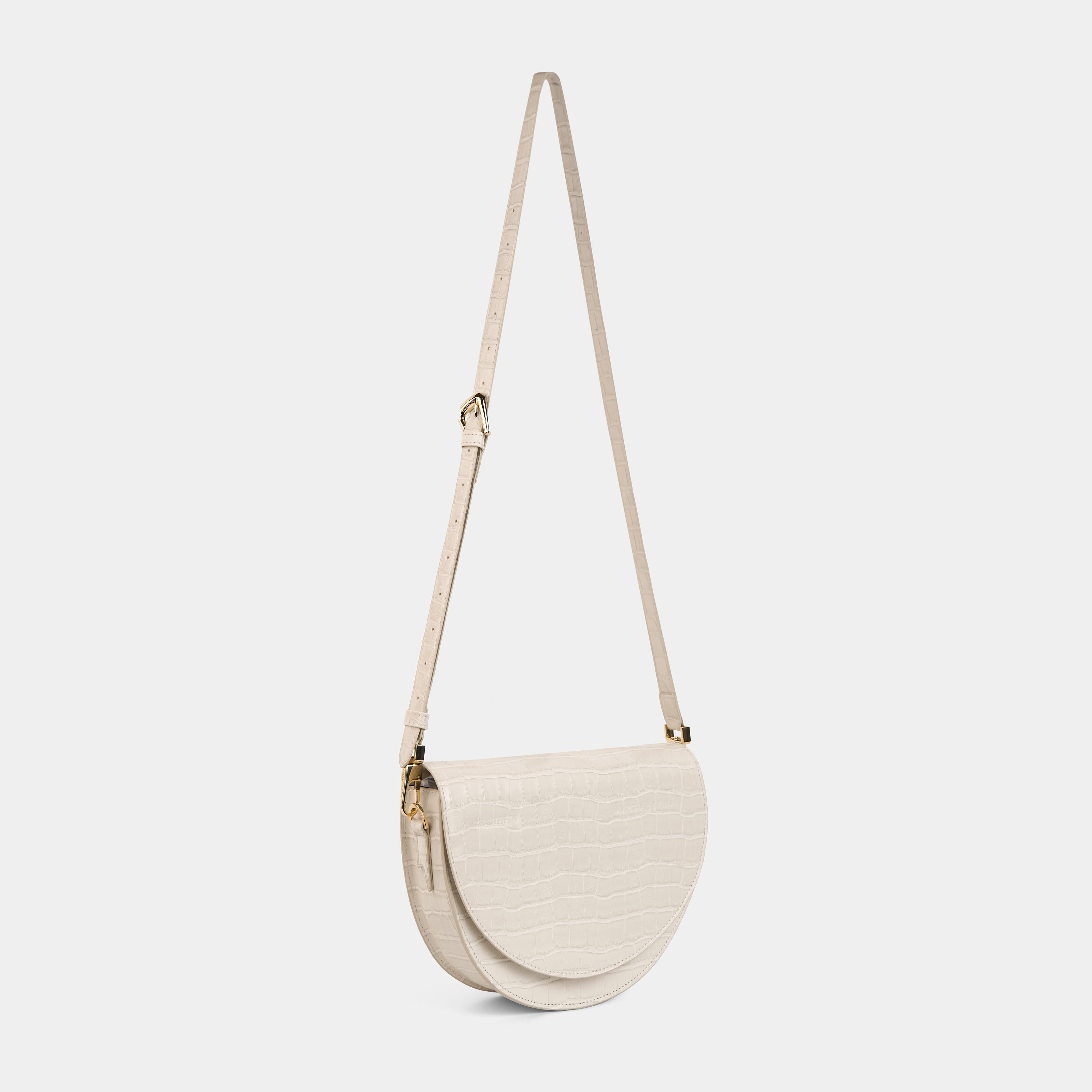 Bag DEMI Crocodile White Cream