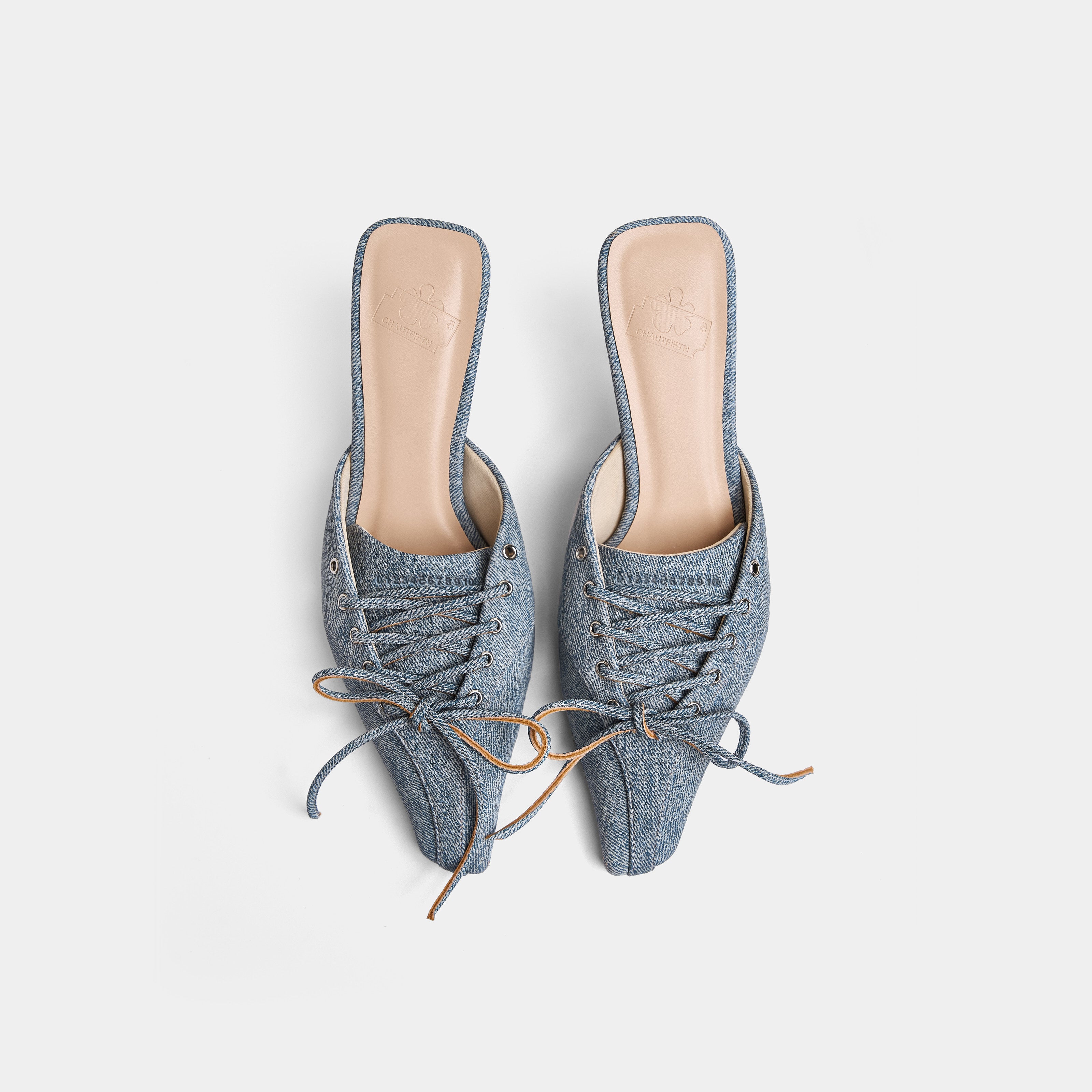 Giày middle 50 mules màu Denim
