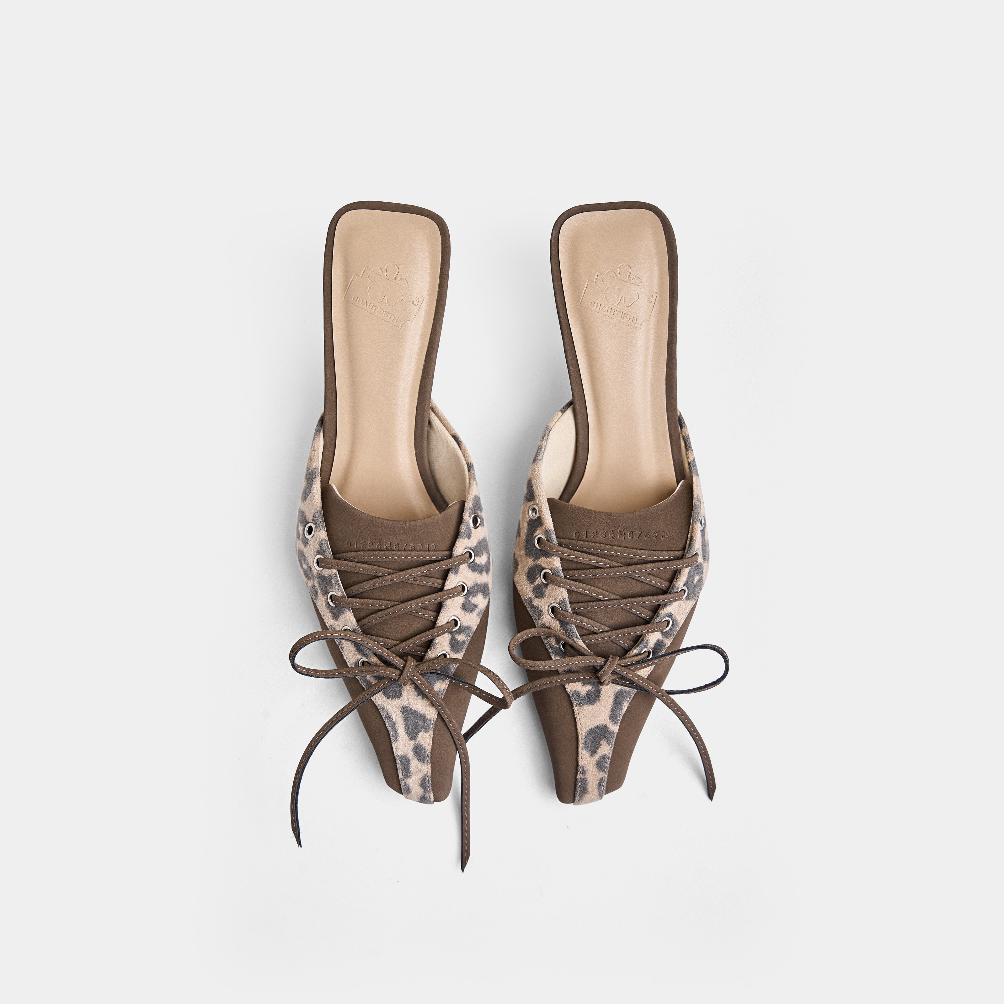 Shoes middle 50 mules in Brown x Leopard