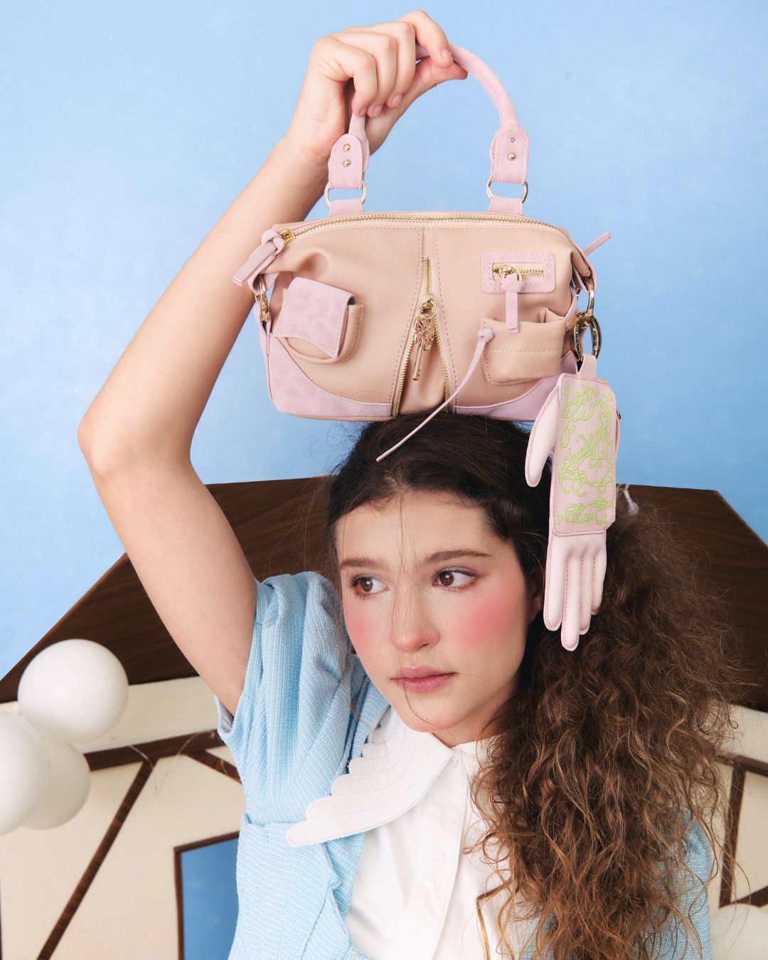 Túi xách Mini Y2K POCKET màu Hồng phấn x Da beo Hồng