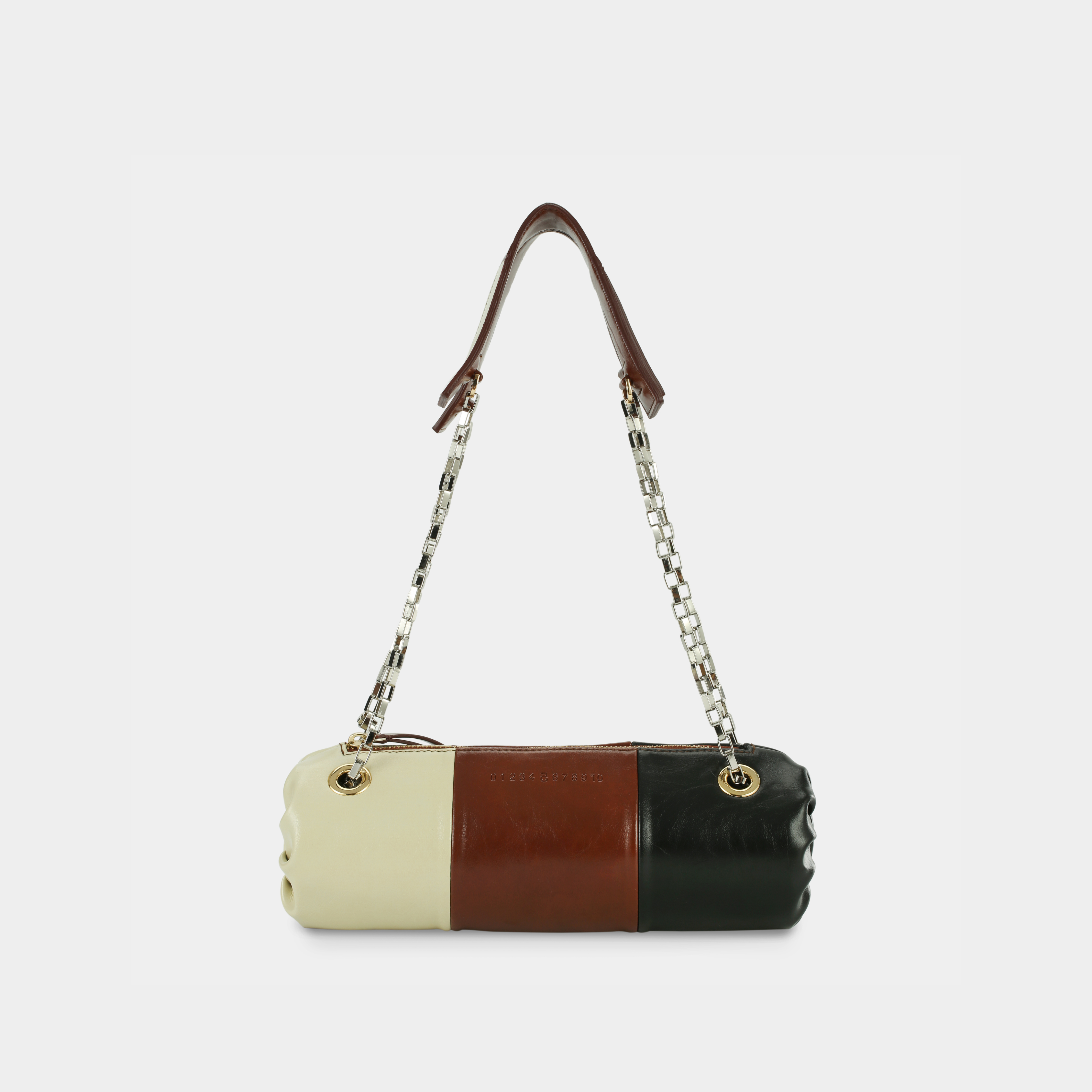 Bag Flower Log Short size in Beige x Brown x Black