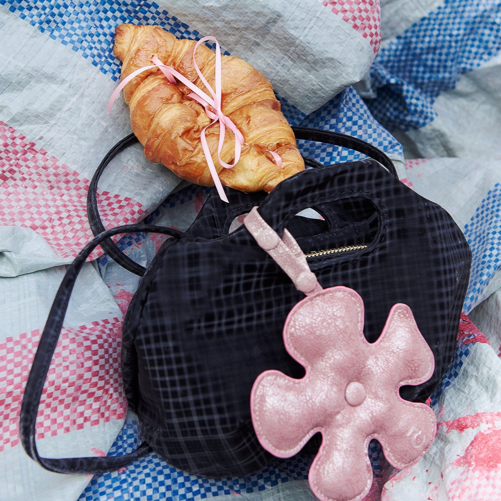 Bag Mini Flower Black Checked