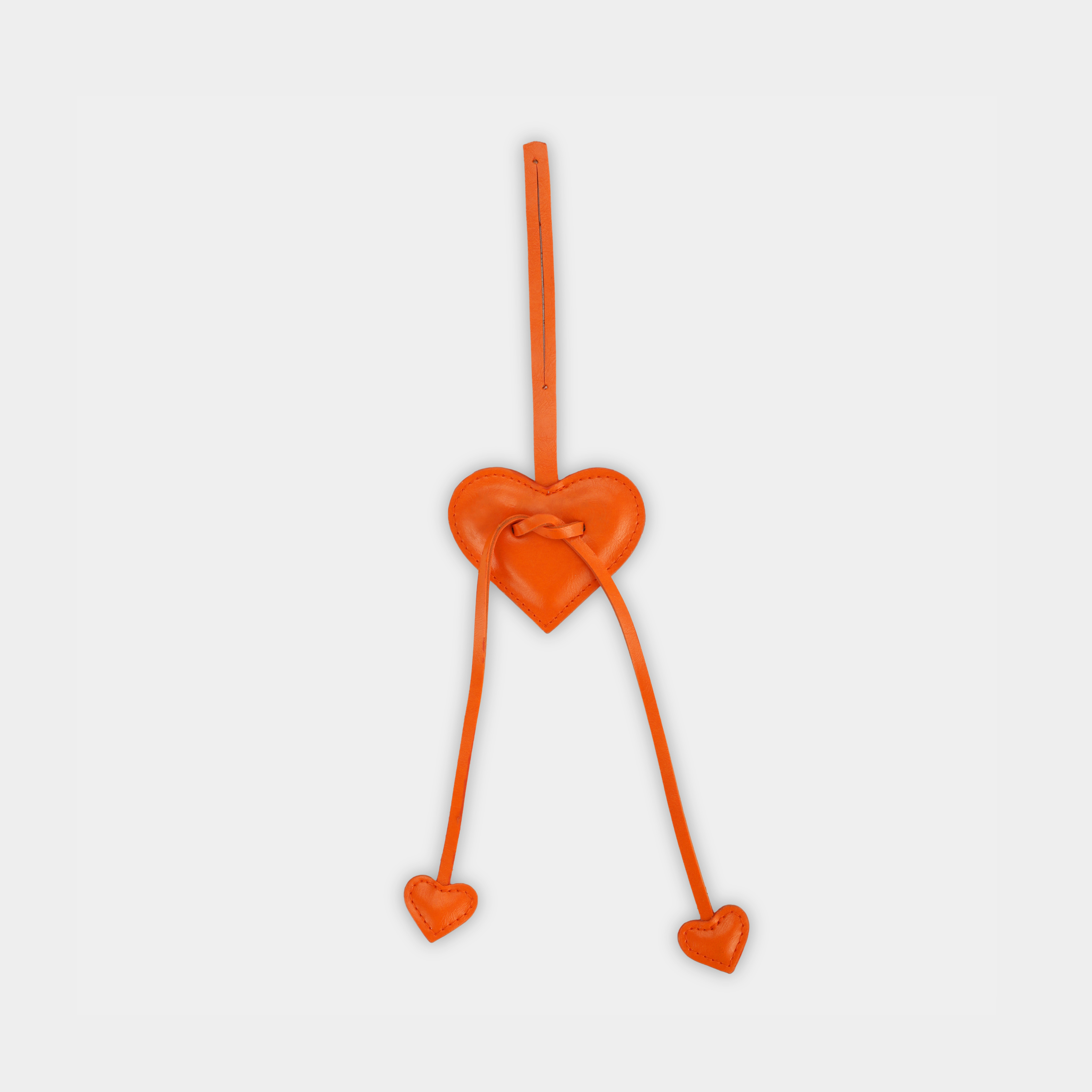 Accessory 3-Heart Charm in Neon Orange
