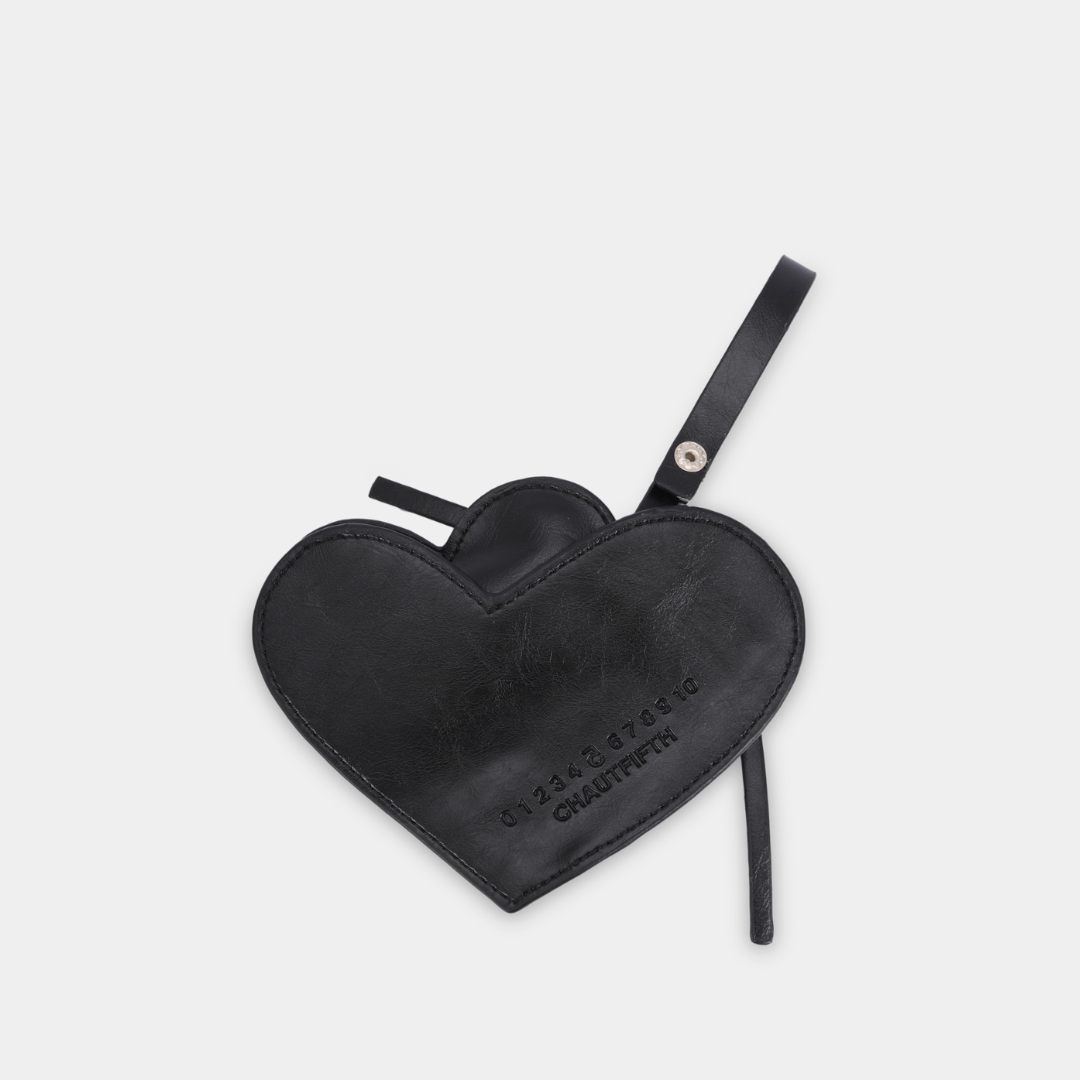 Accessory Charm EYELET HEART Lipstick Case Black