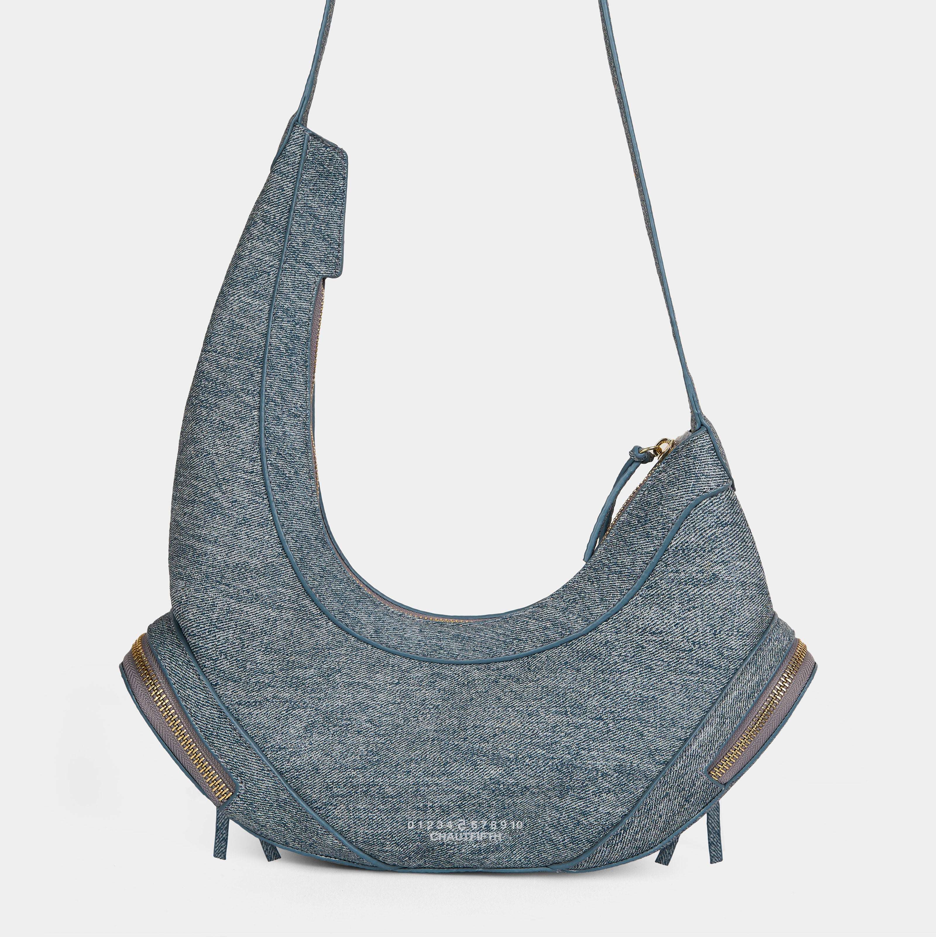 Túi xách CRESCENT MOON màu Nâu Beige vân cá sấu