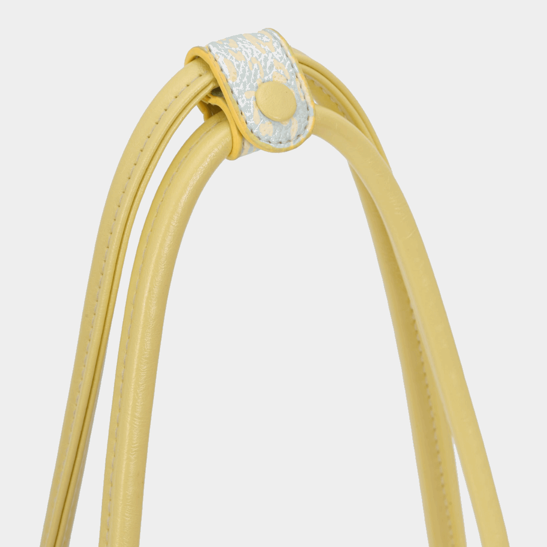 Túi xách HASO Basket màu Vàng bơ họa tiết