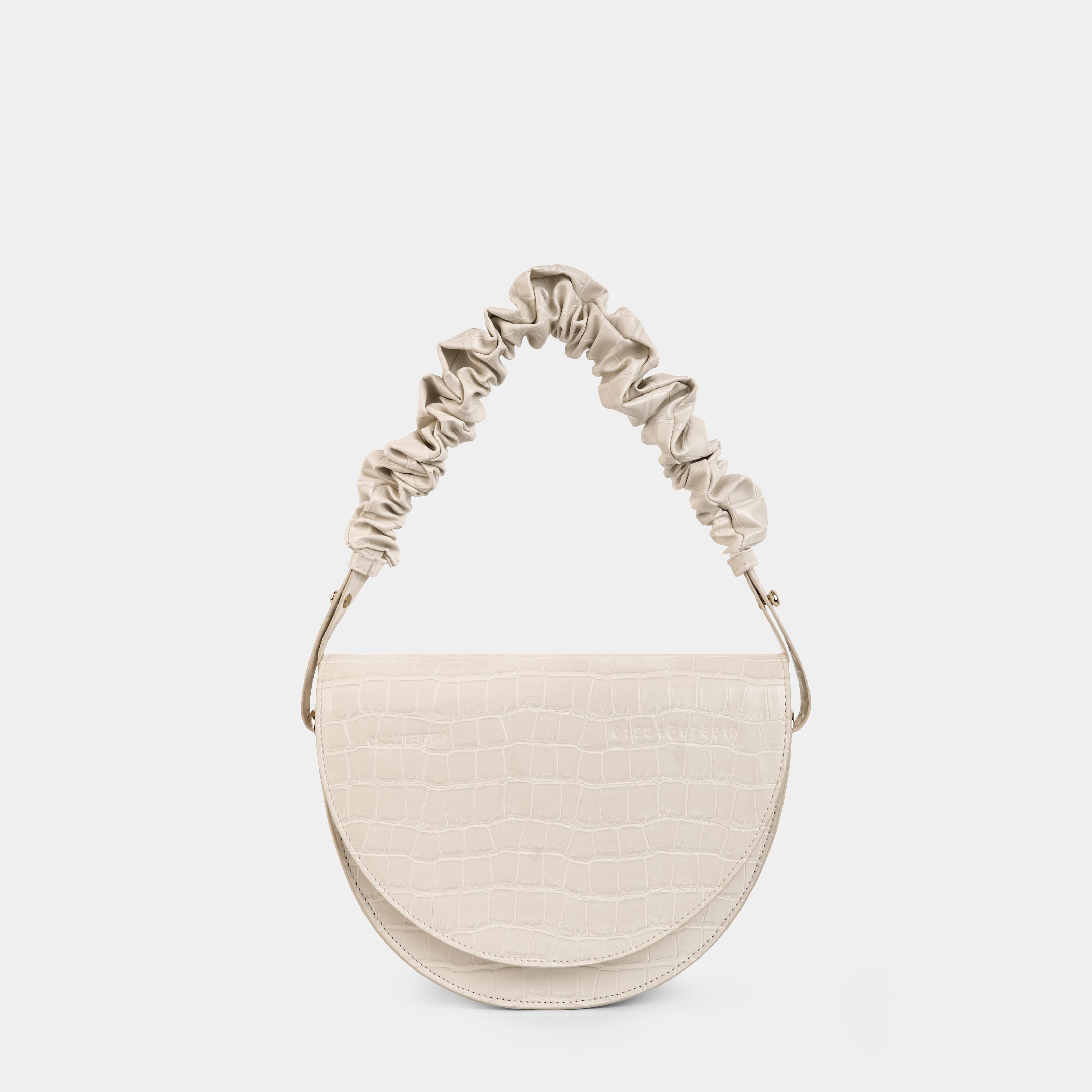 Bag DEMI Crocodile White Cream