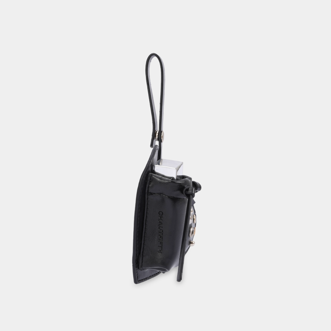 Accessory Charm EYELET HEART Lipstick Case Black