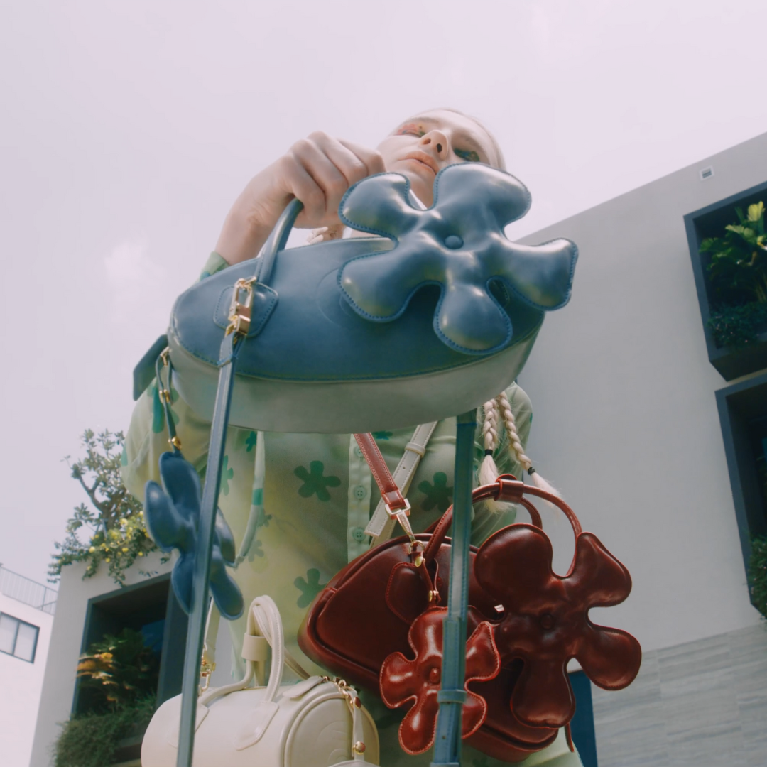 Metallic EGG handbag