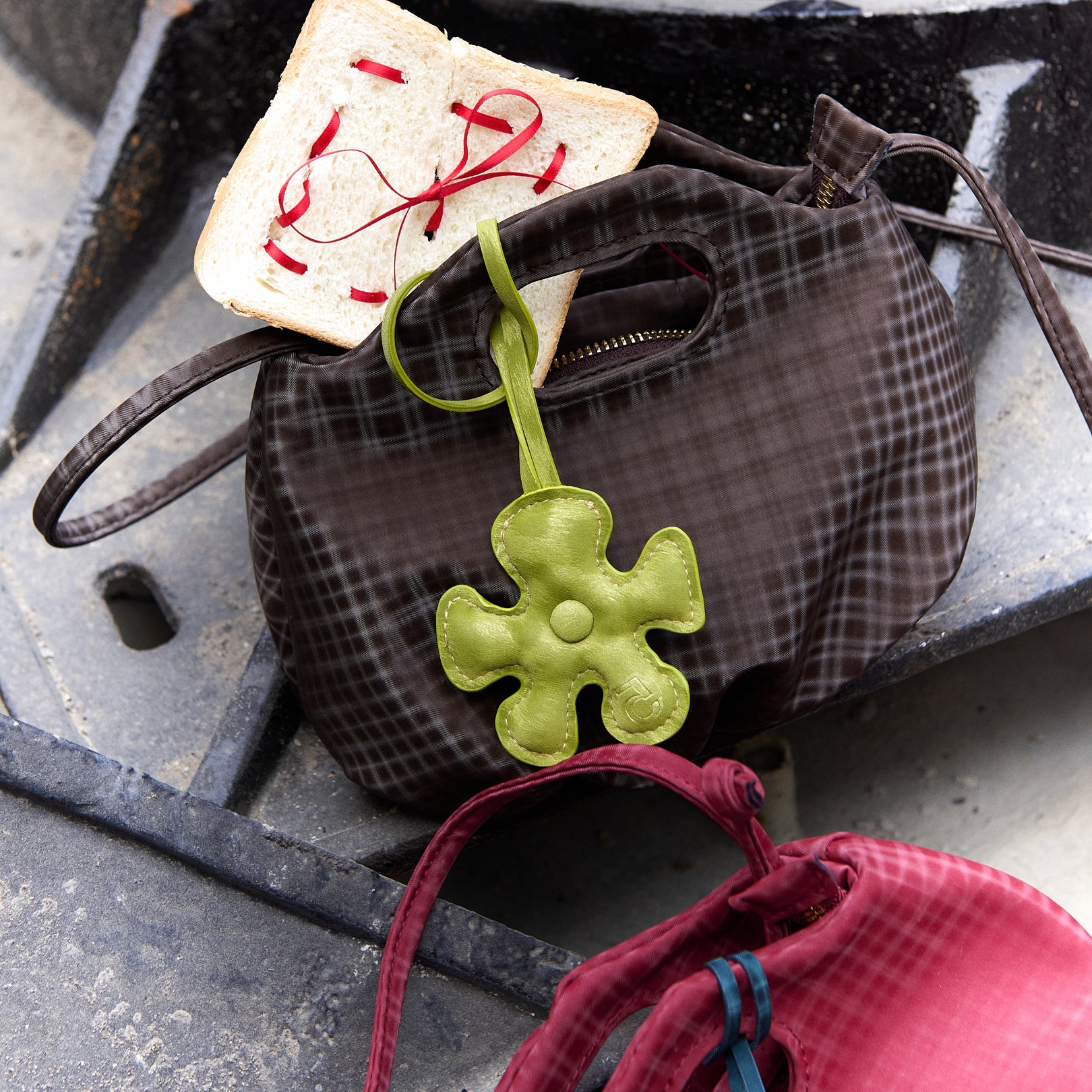 Bag Mini Flower Brown Checked