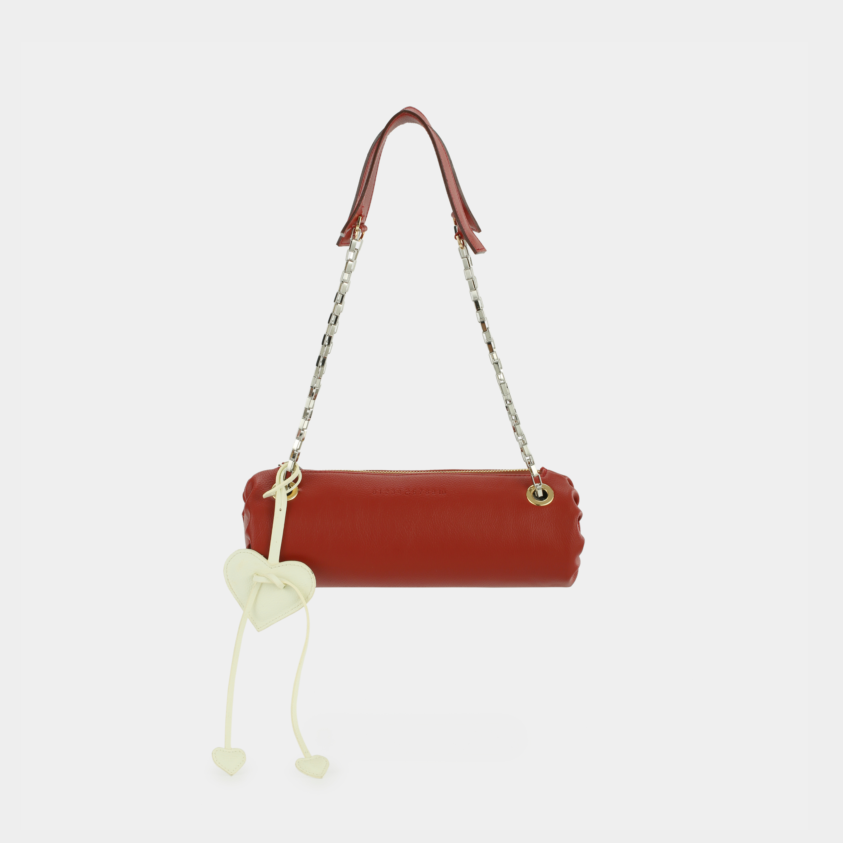 Accessory 3-Heart Charm in Crocodile White Cream