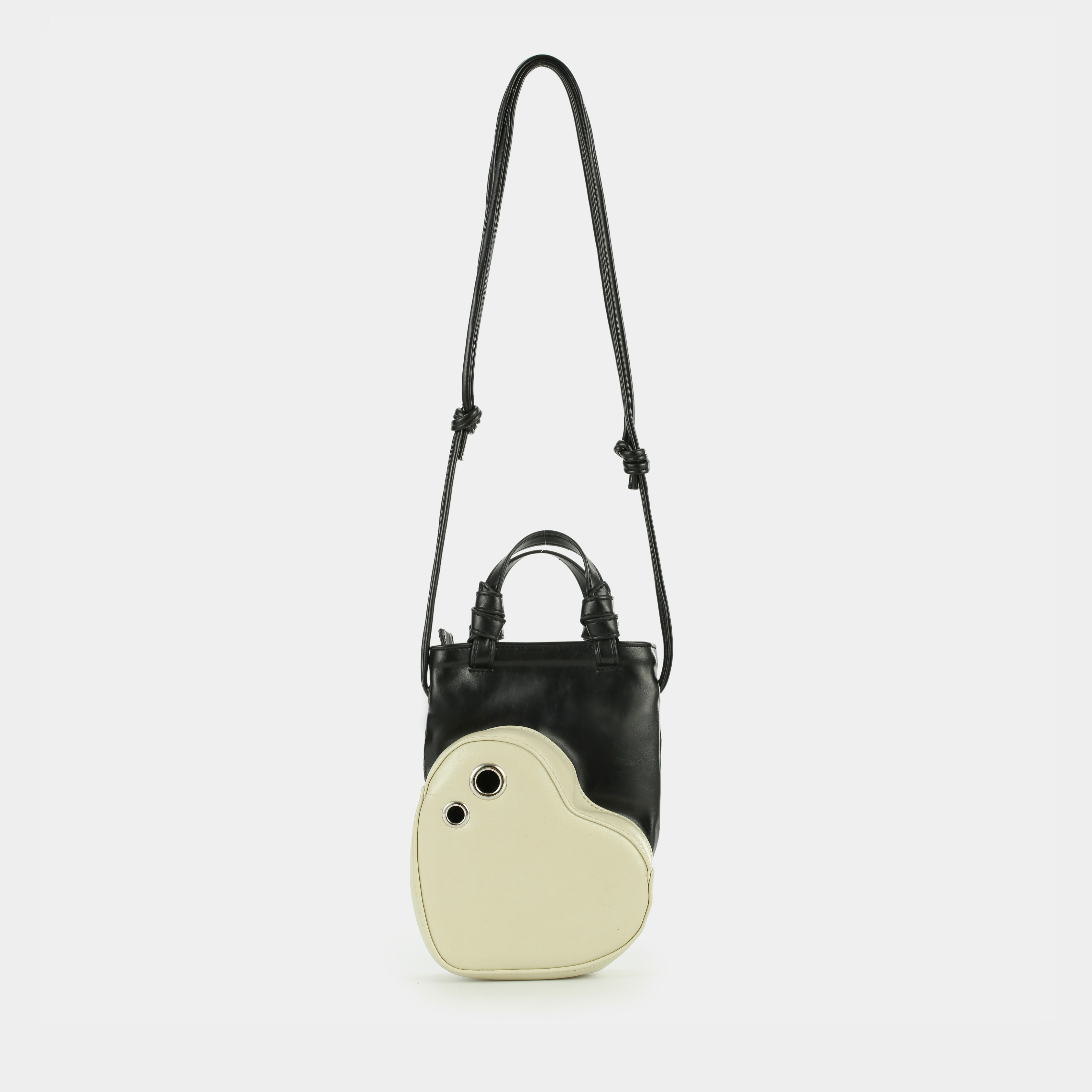 Growing Heart handbag black x cream