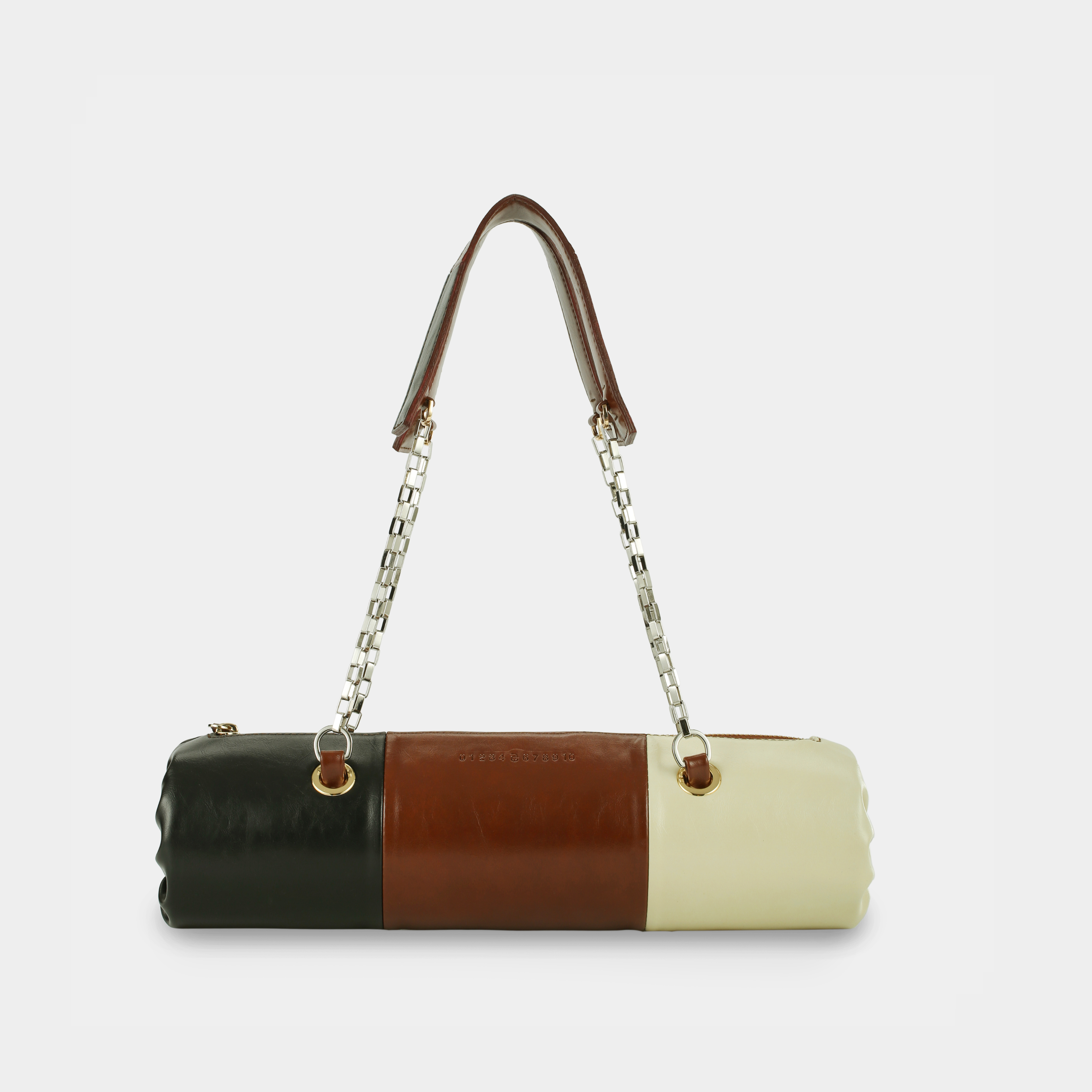Bag Flower Log Long size in Beige x Brown x Black