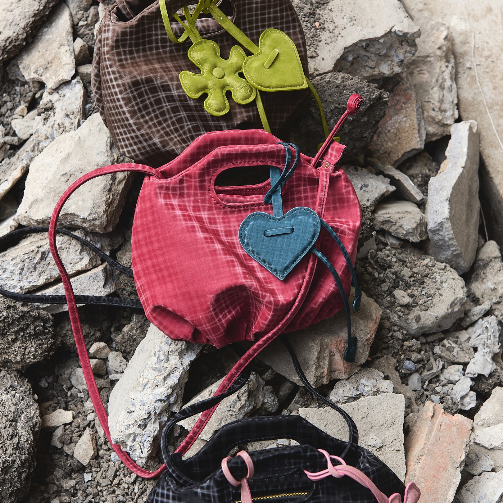 Bag Mini Flower Brown Checked