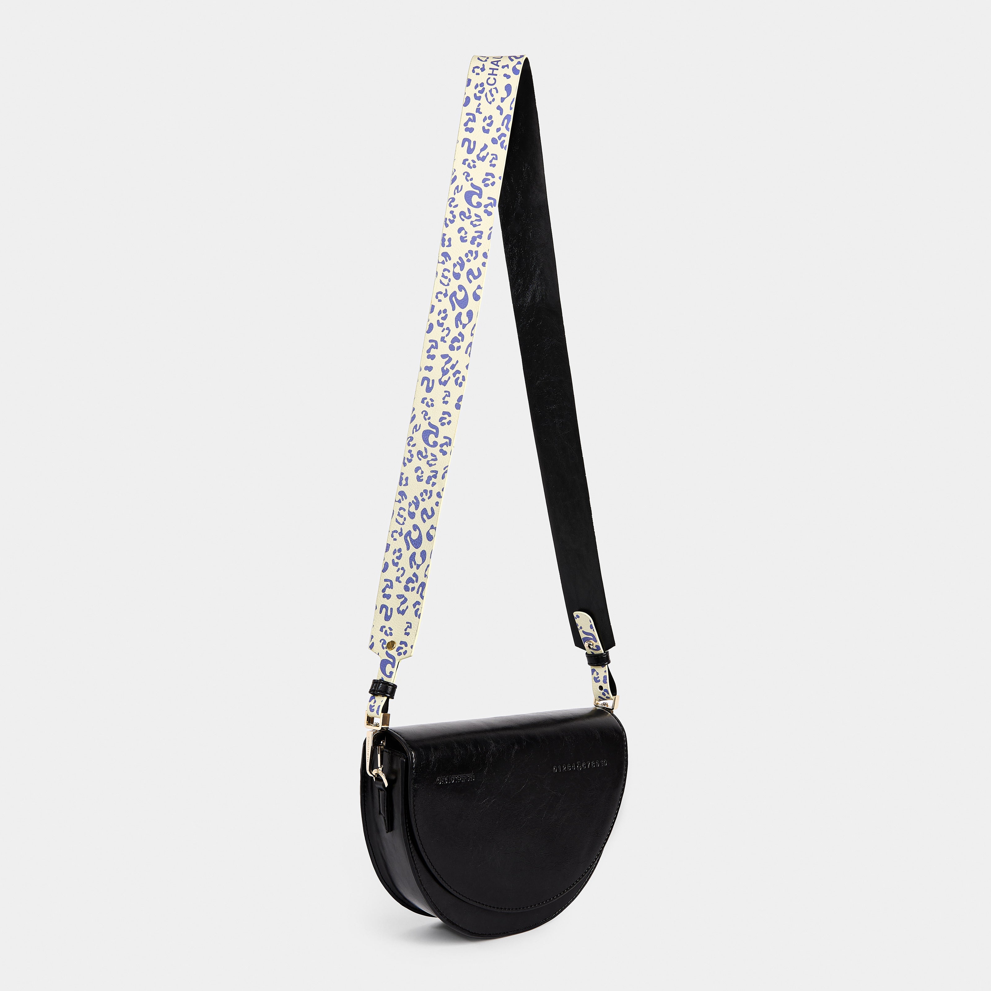 Strap 4CM WIDE BAG Fifth Leopard Blue x Black