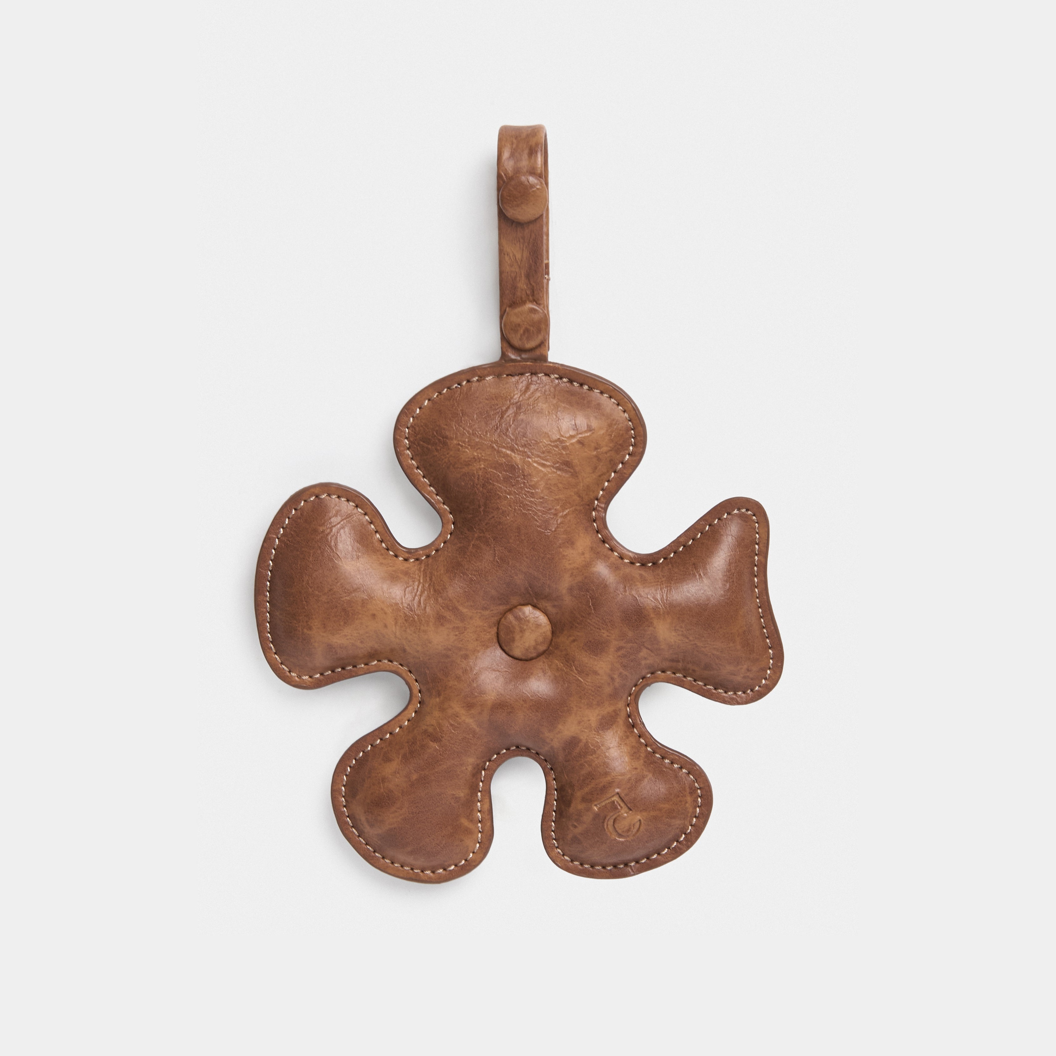 Accessory Fan Flower Charm in Cool Brown