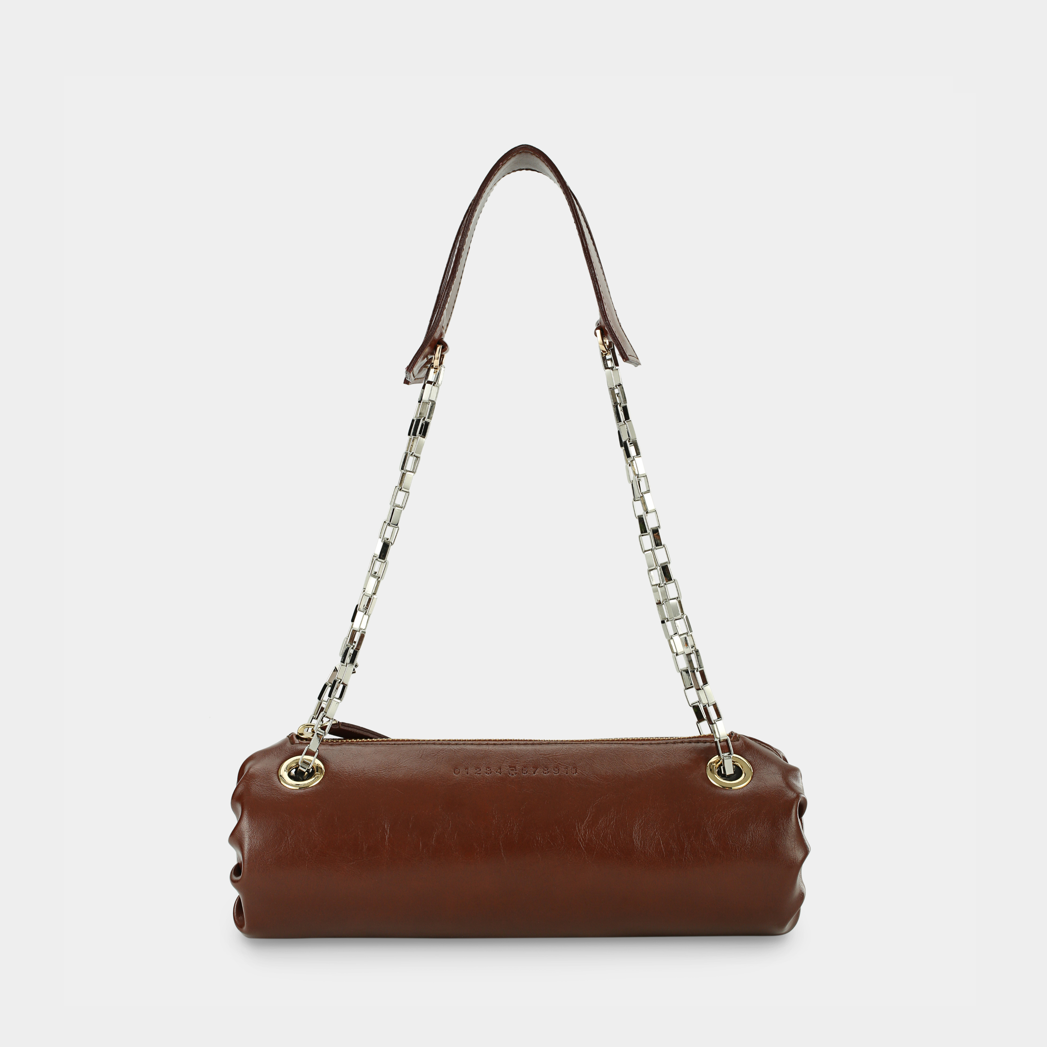 Bag Flower Log Short size in Dark Brown