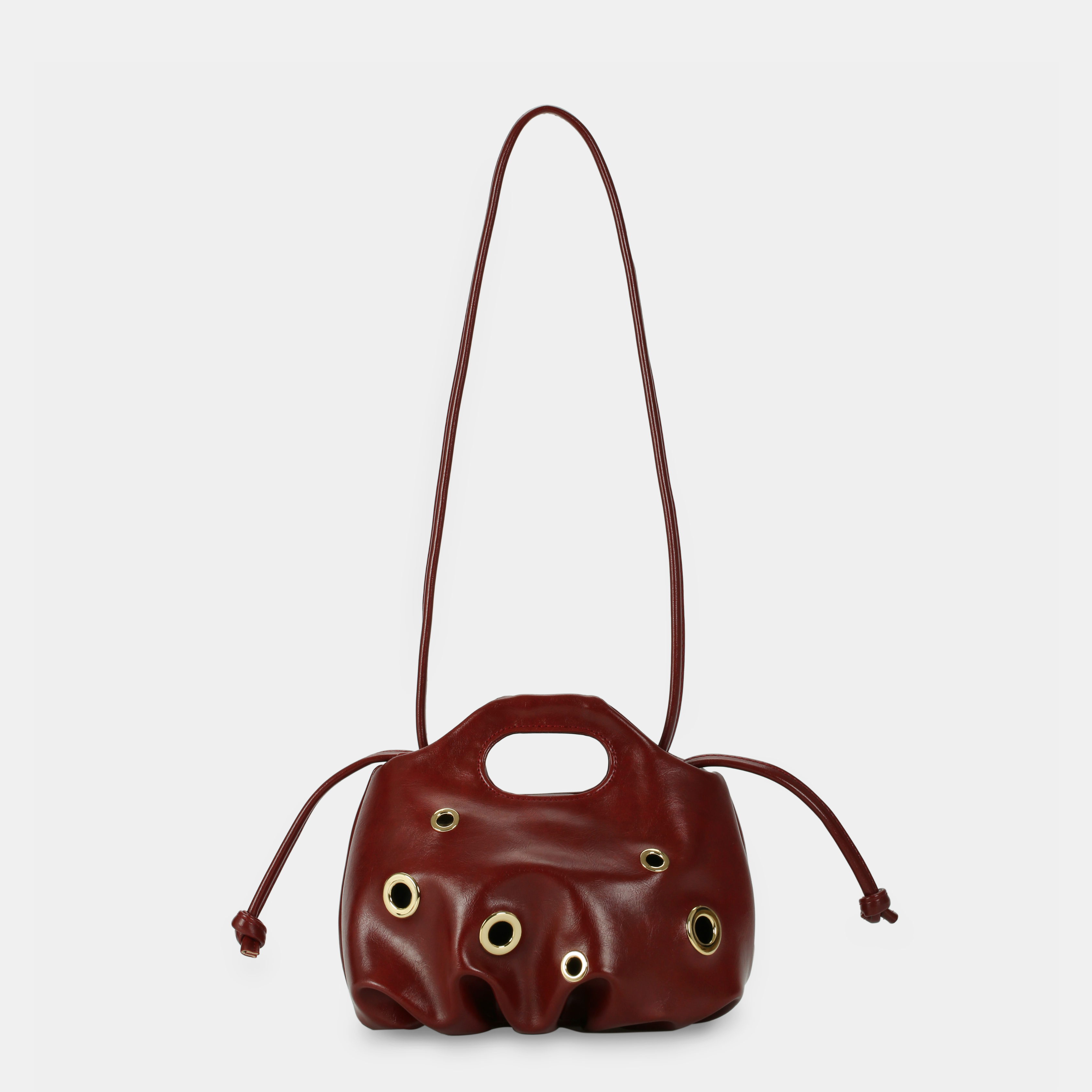 TÚI XÁCH Flower Mini Eyelet & Bow màu đỏ