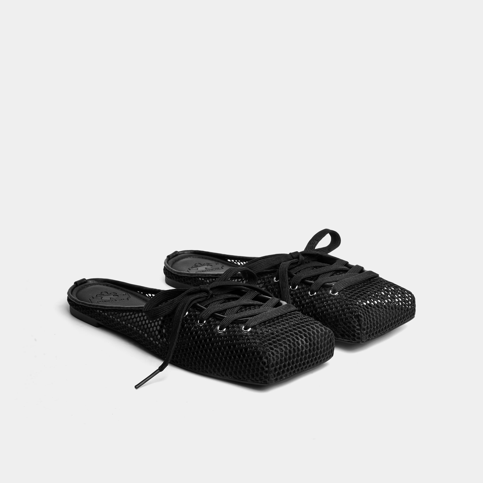 Shoes Middle mesh ballet flat mules in Black