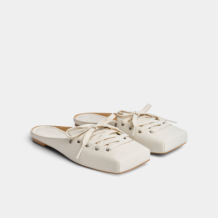 MIDDLE Flat Mules (Shoes) — White Cream / 36
