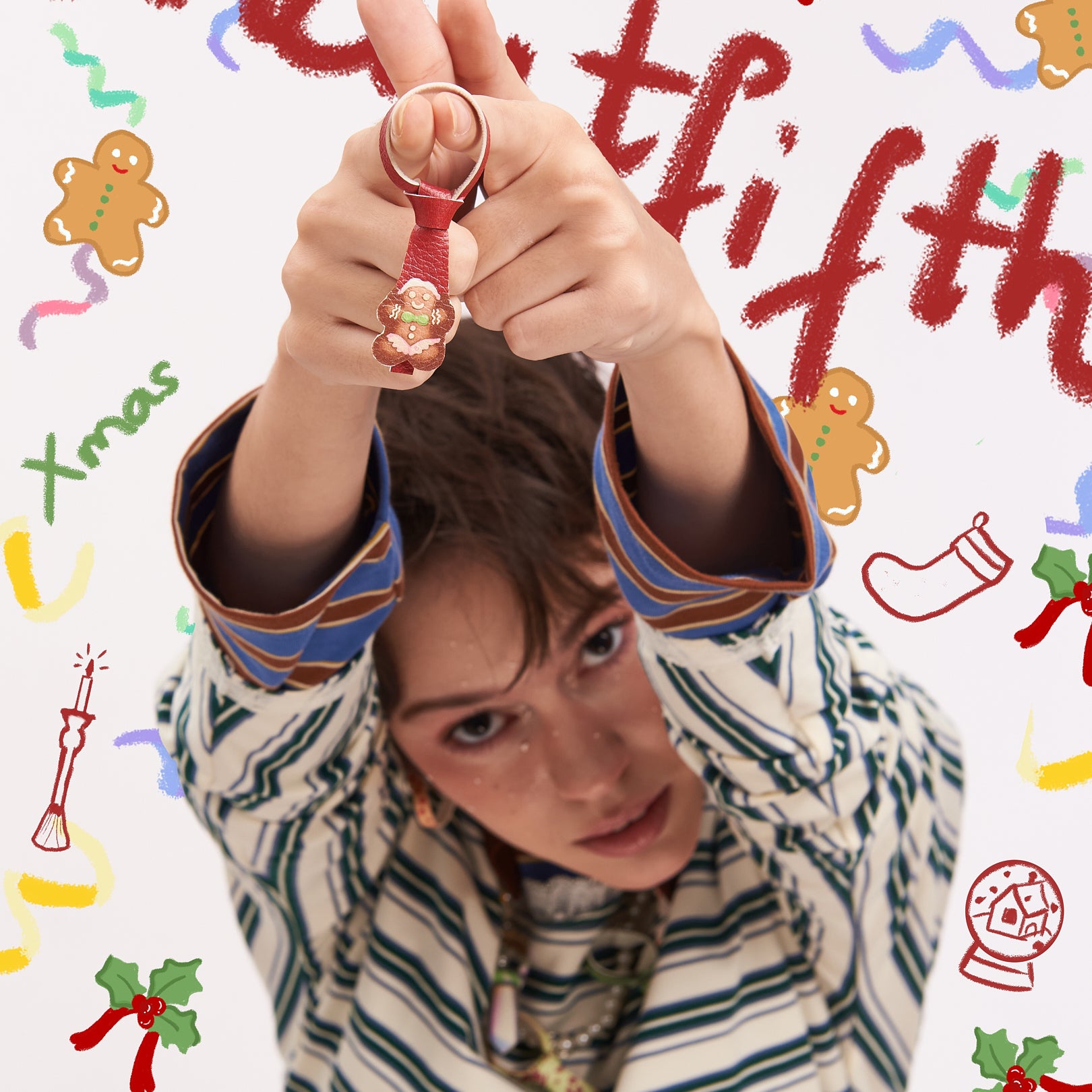 GIFT BOX - Mini C2-Pocket Hobo Tie Sand Beige x SET HEART IN HORSE KEY CHAIN