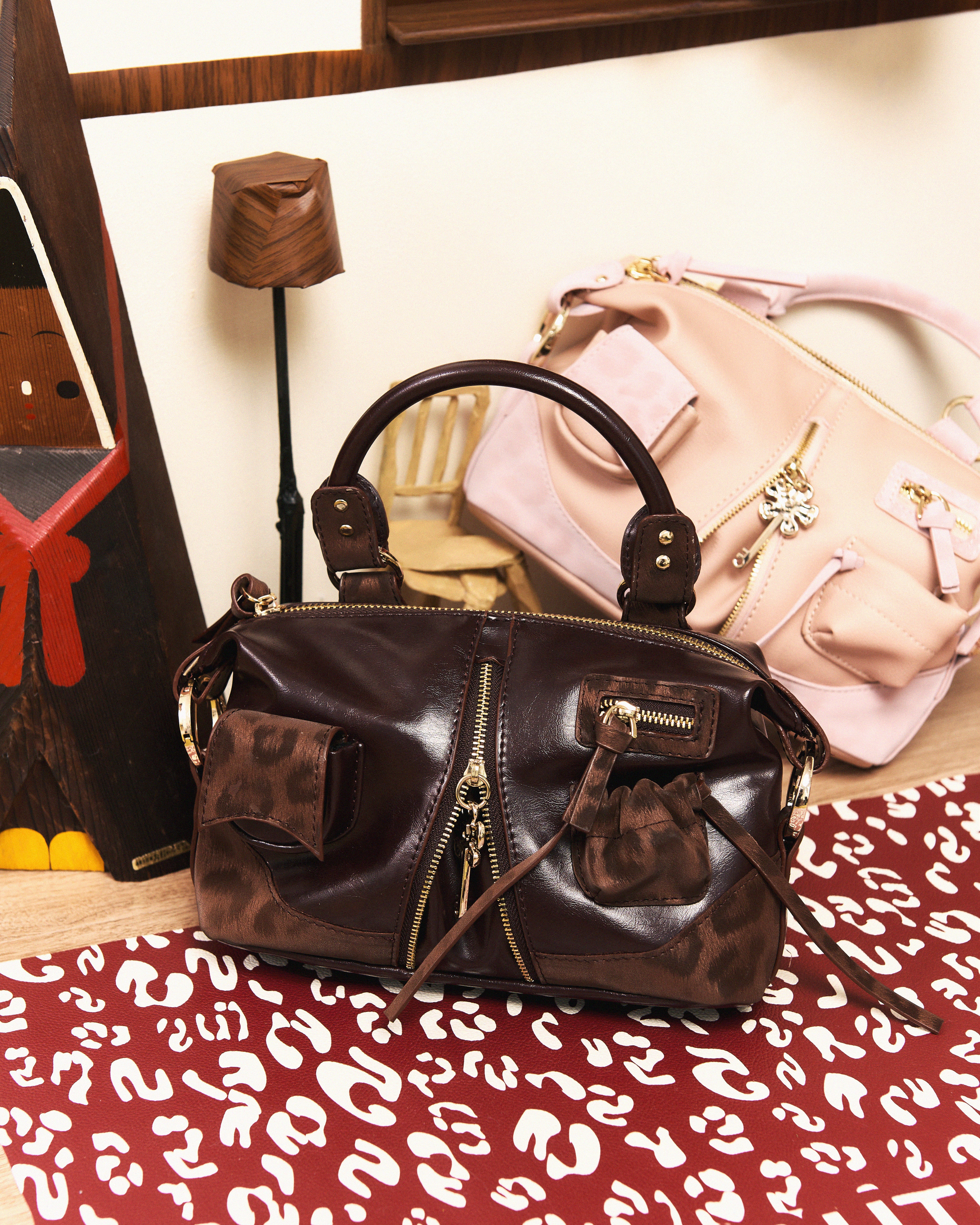 Bag Mini Y2K POCKET Brown Choco x Brown Leopard