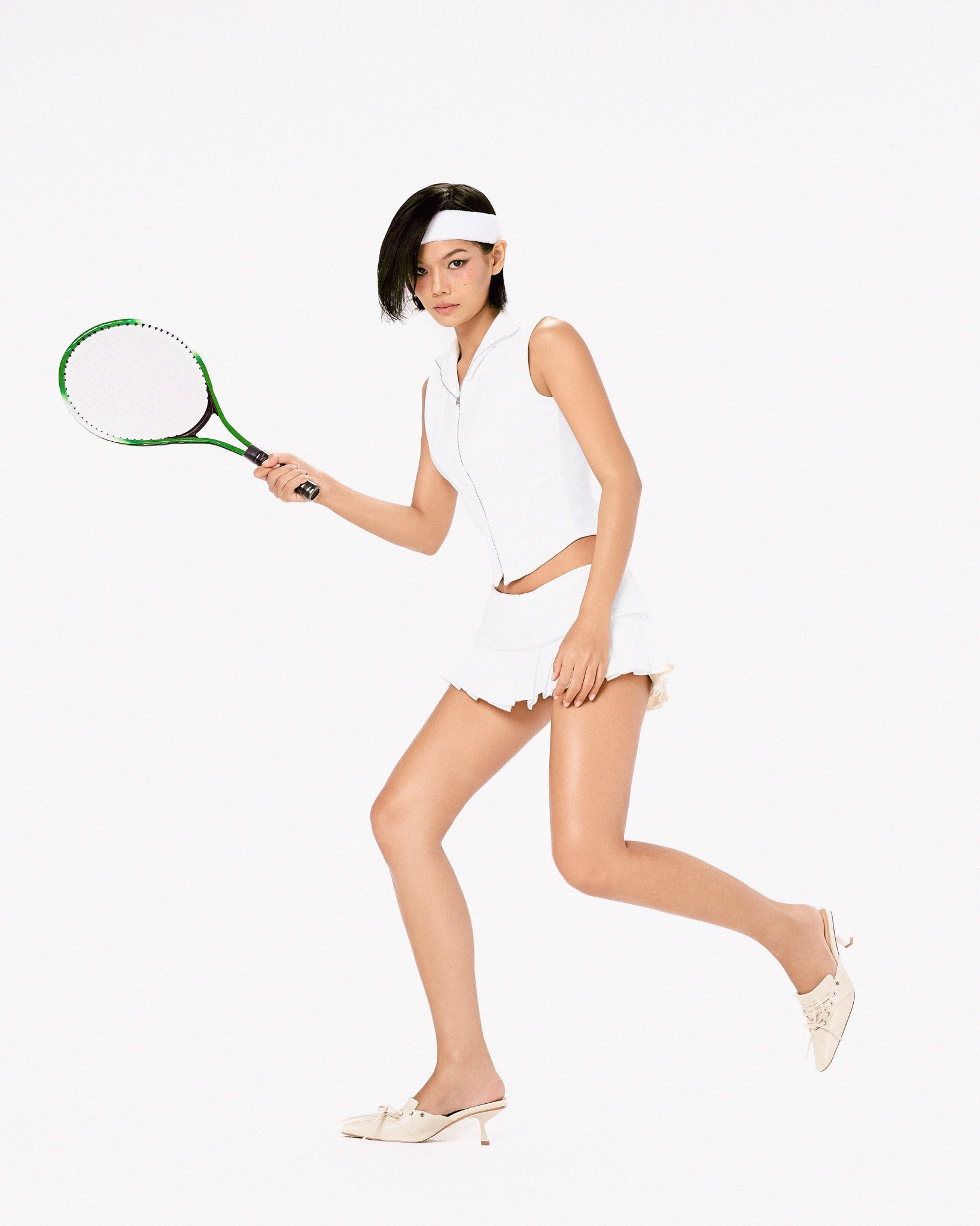 Shoes middle 50 mules in White Cream