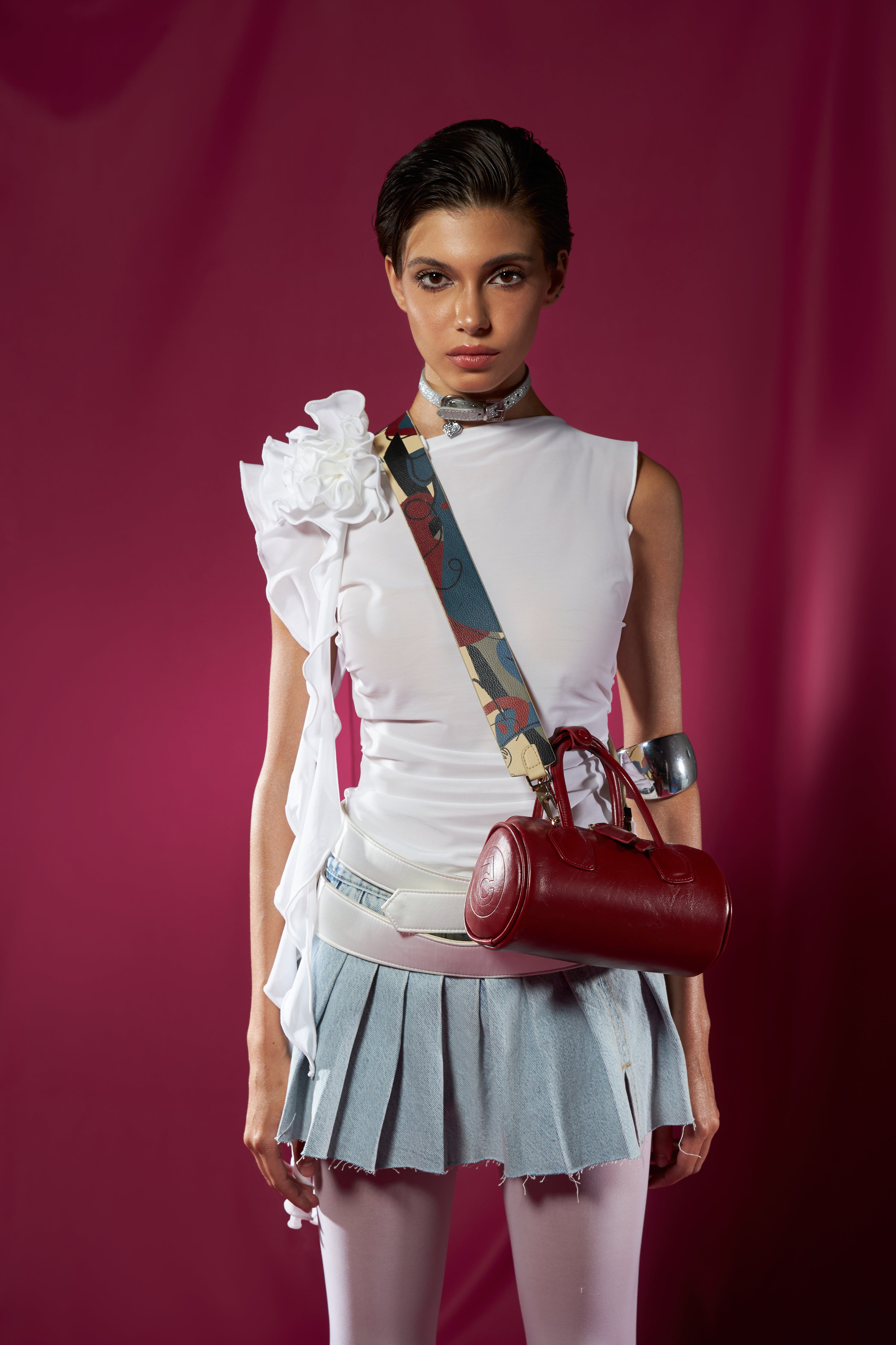 Bag ROLL in Nude Metallic