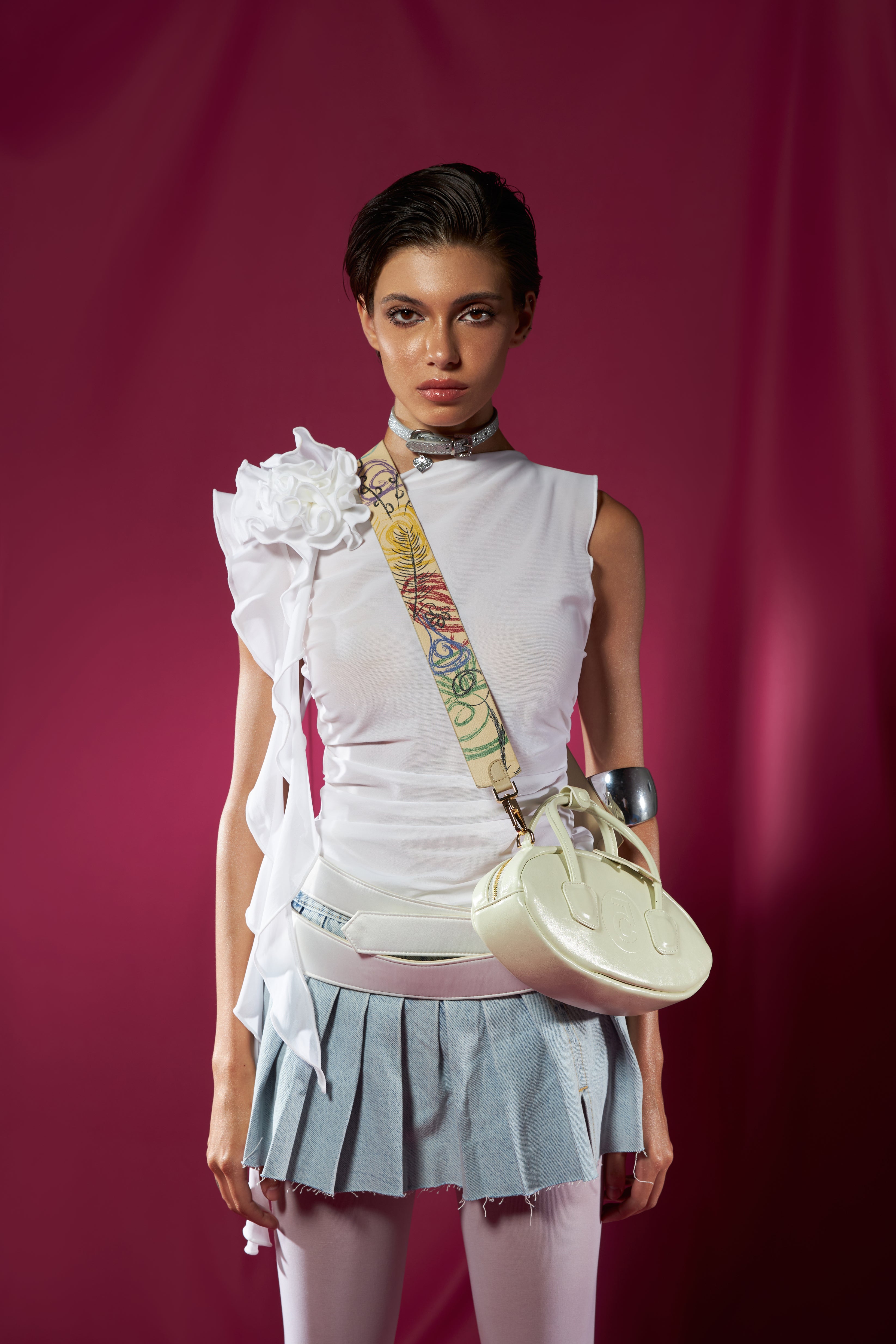 Metallic EGG handbag