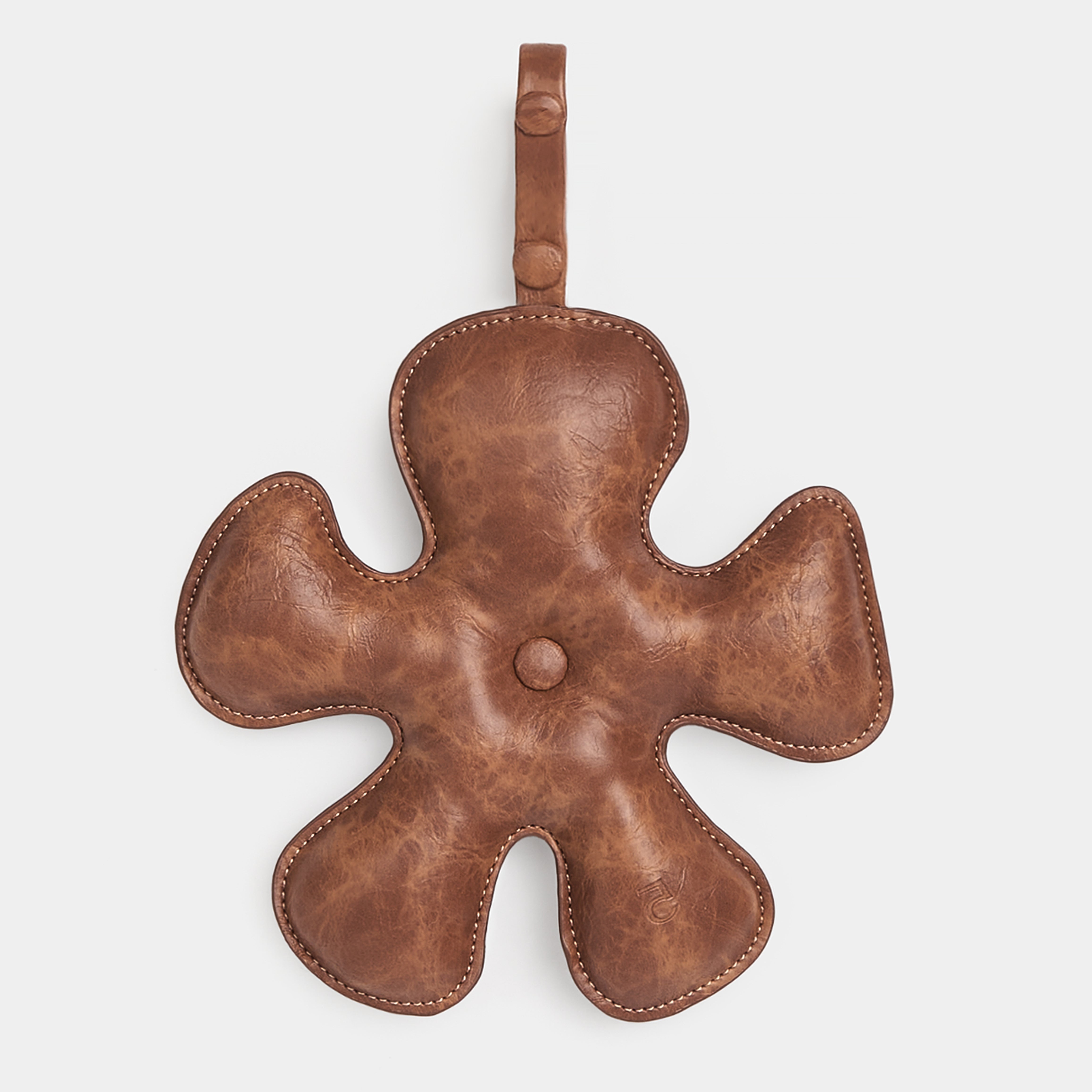 Accessory Fan Flower Charm in Cool Brown