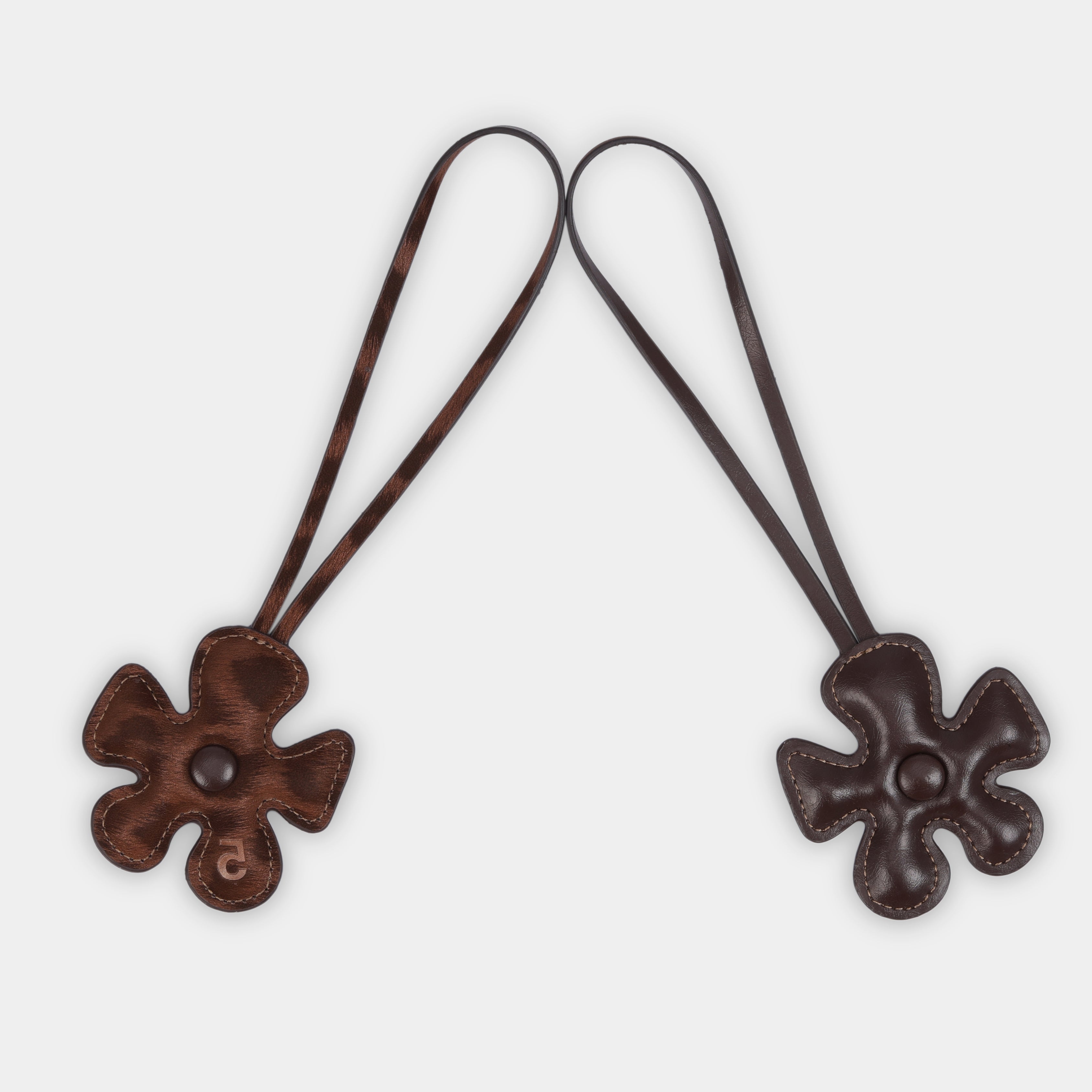 Accessory Fan Flower Charm size mini in Brown Choco x Brown Leopard