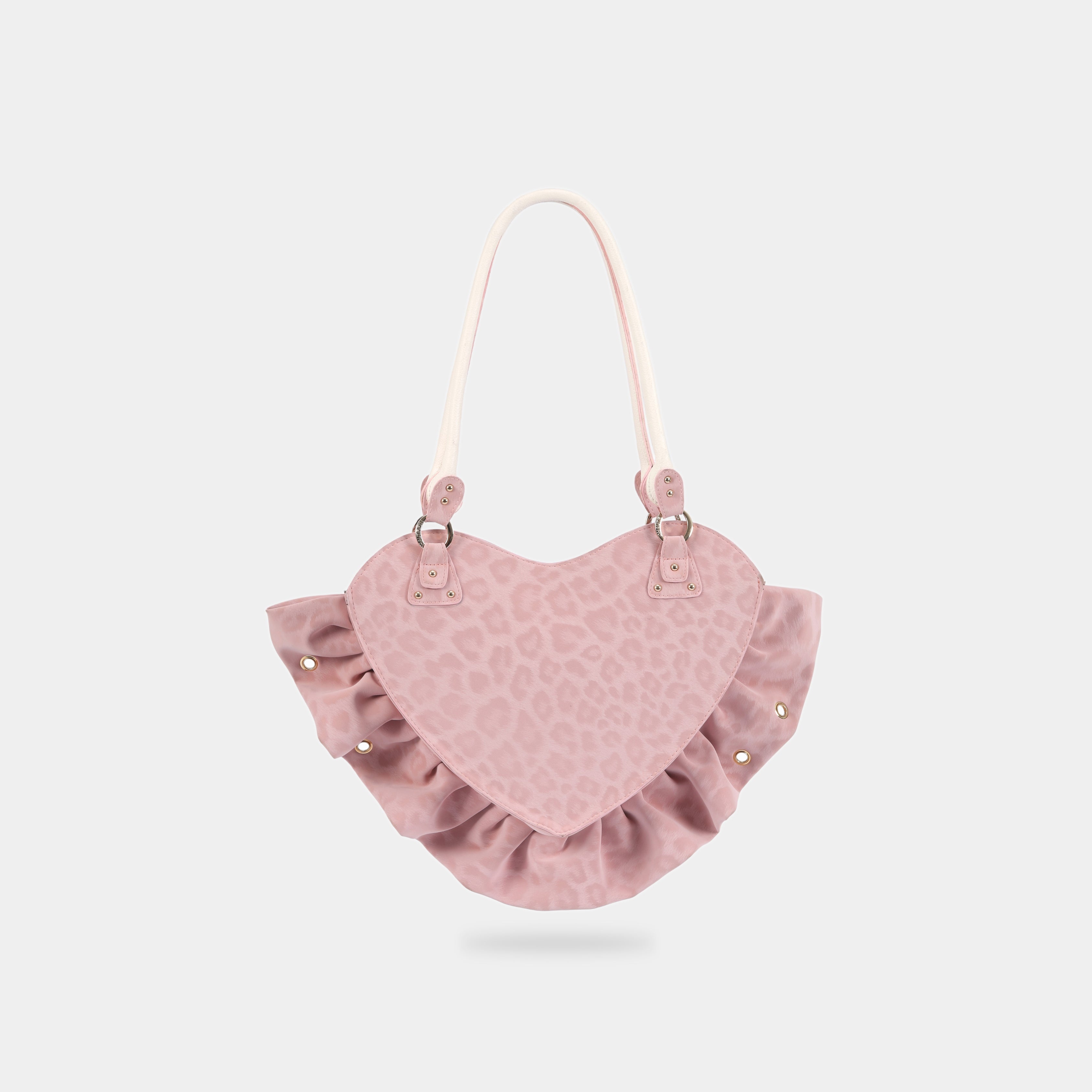 Túi xách RUFFLE HEART màu Da Beo Hồng