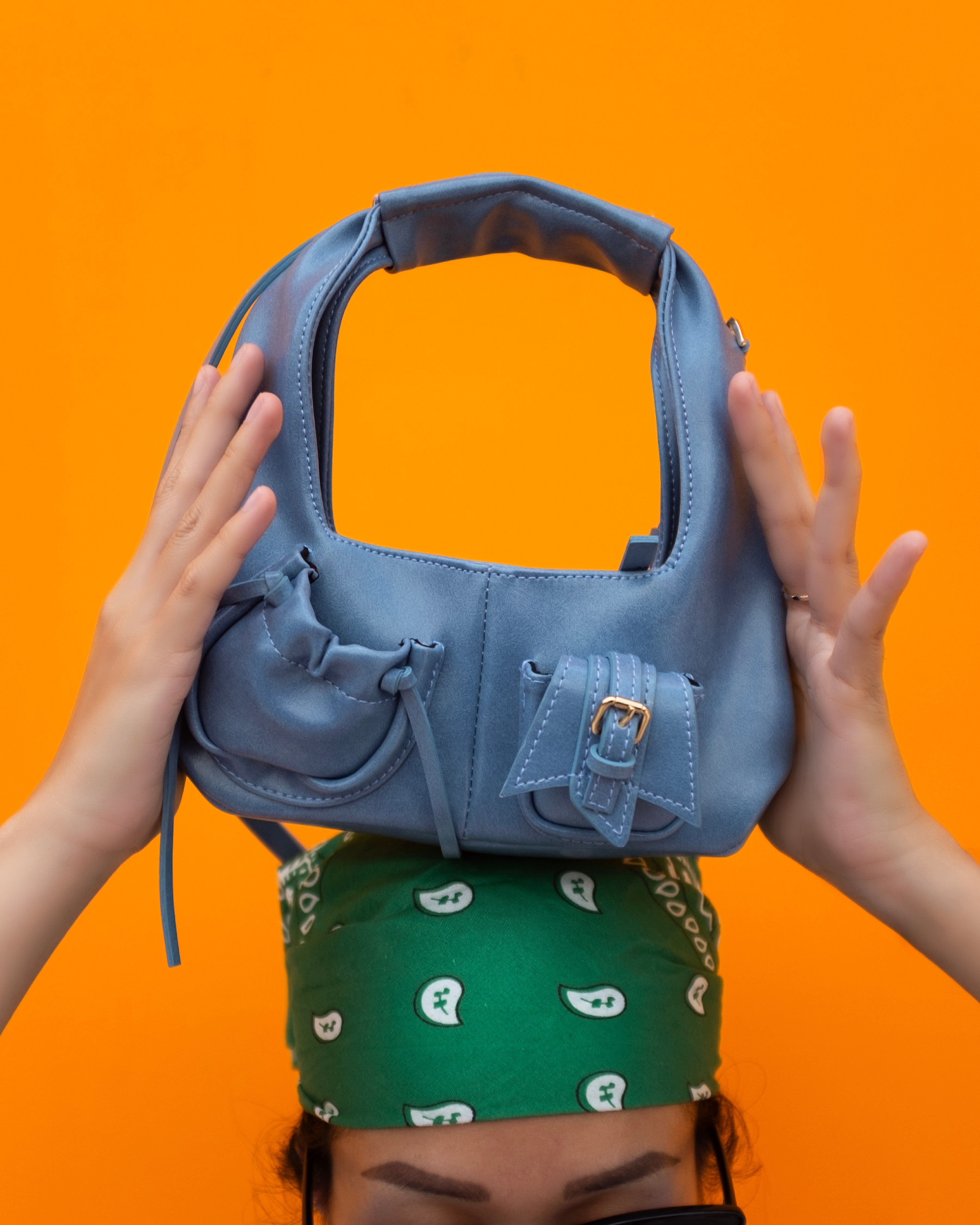 Túi xách hobo C2-pocket Mini màu Cam Neon