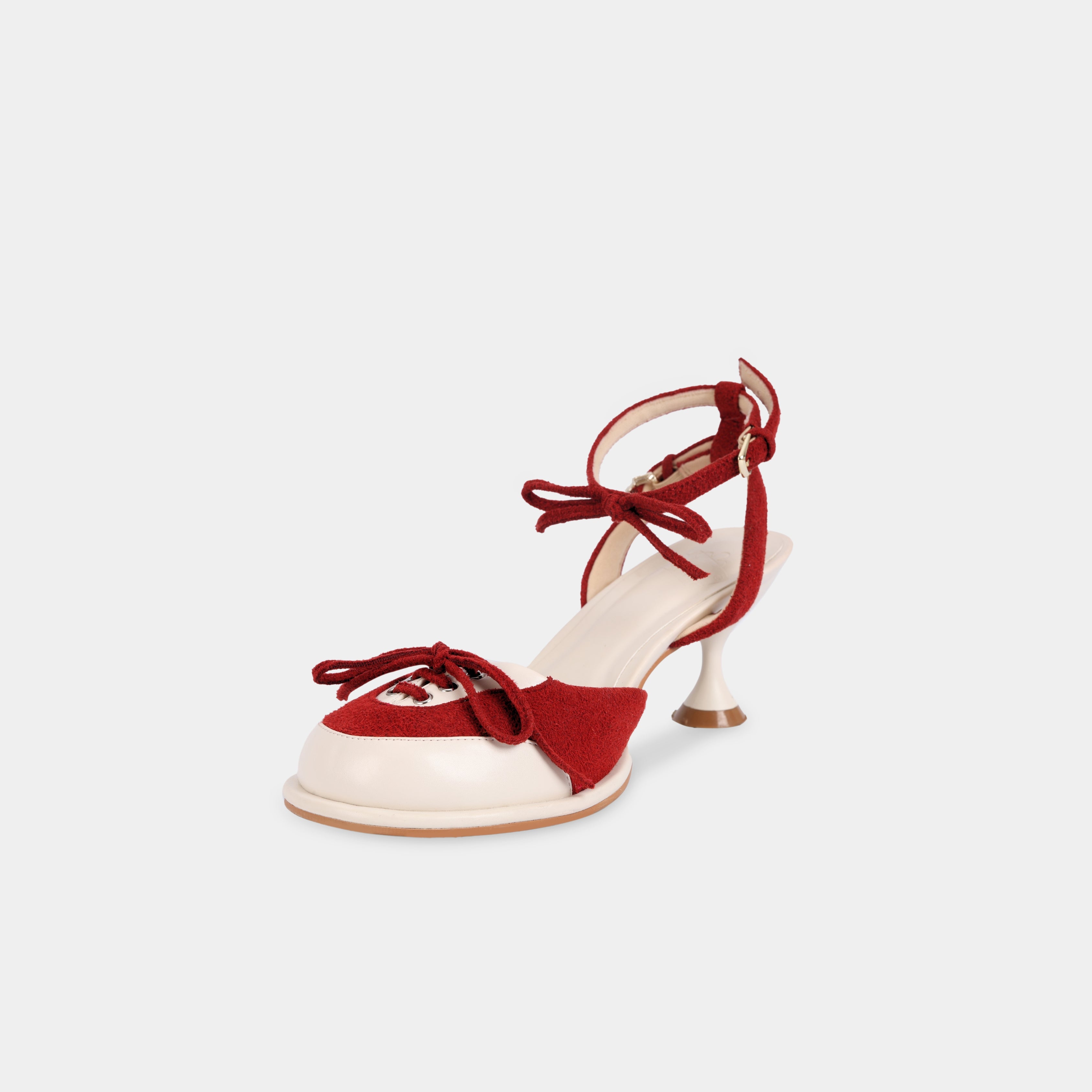 BUBBLE 70mm Slingback Pumps (Shoes) White x Red