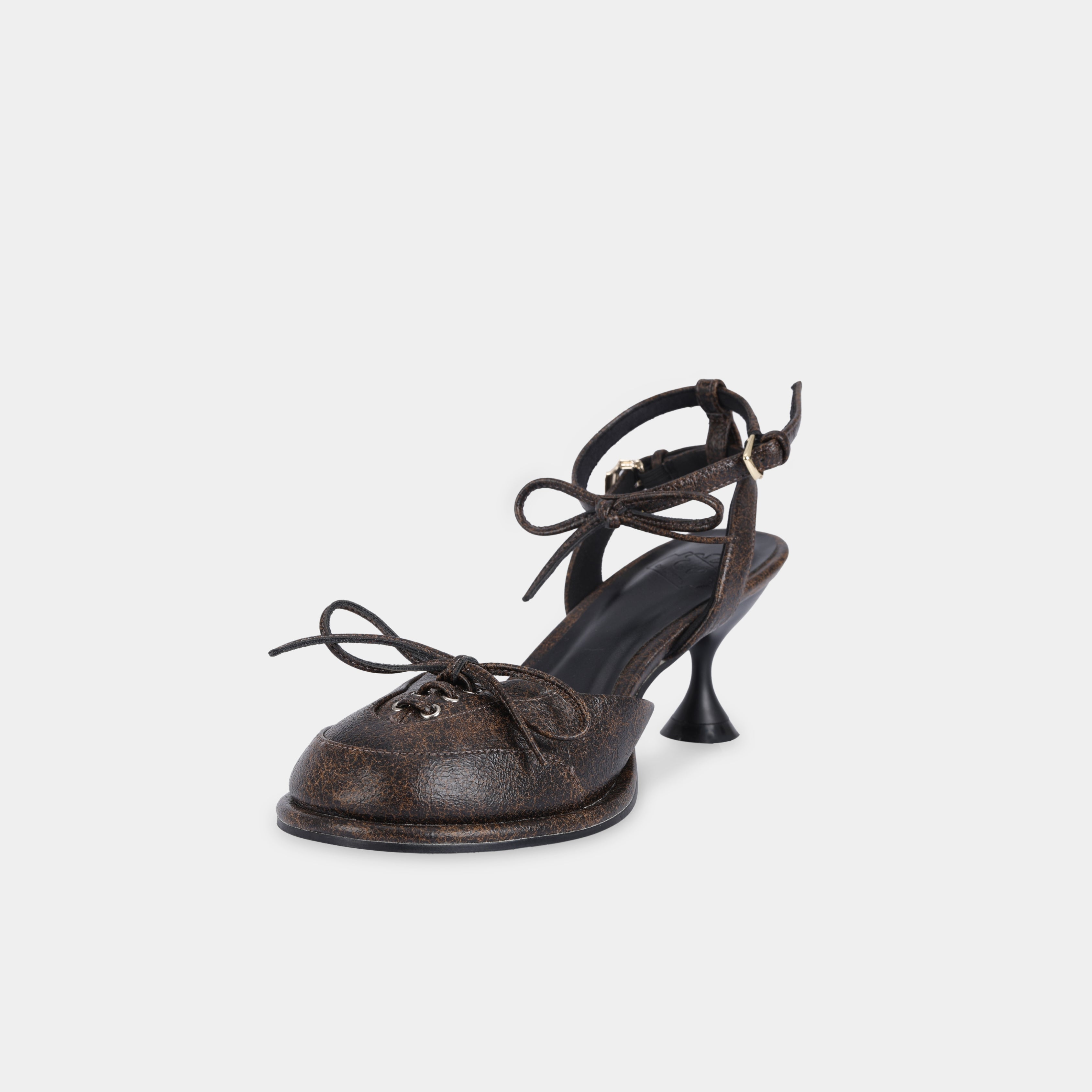 BUBBLE 70mm Slingback Pumps (Shoes) Speckled Brown-Black