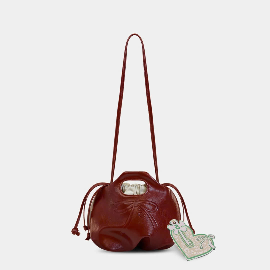 Túi xách MINI FLOWER DRAWSTRING màu Đỏ đô