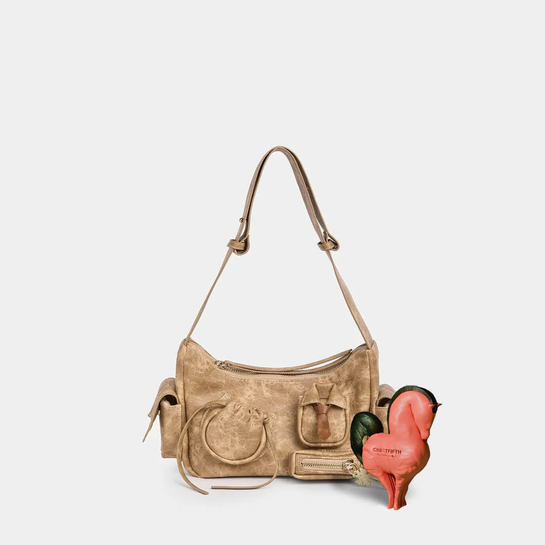 Túi xách C5-Pocket size nhỏ (S) Cà vạt màu Beige cát